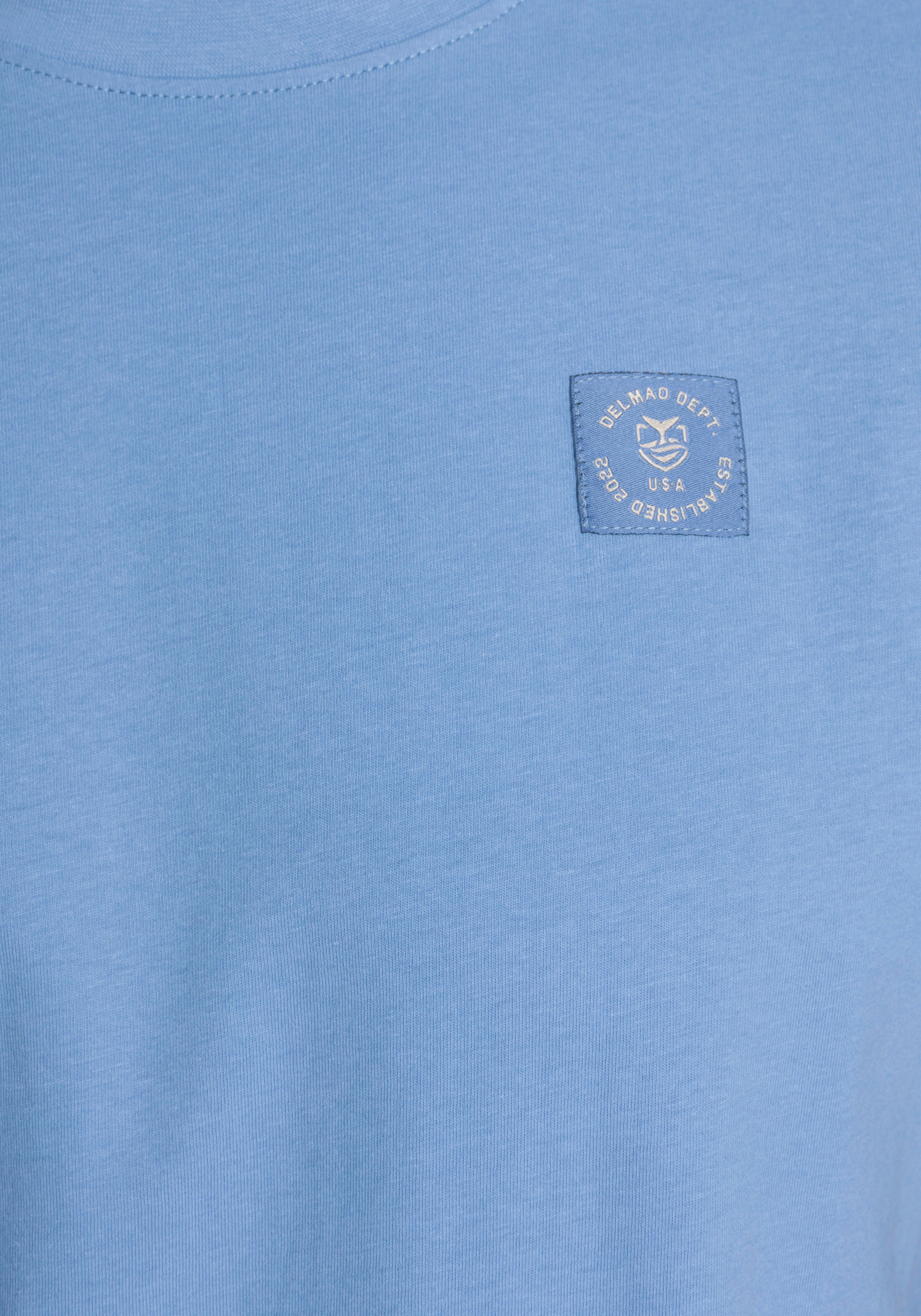 DELMAO Rundhalsshirt, Kurzarm, Regular Fit, basic, aus 100% Baumwolle