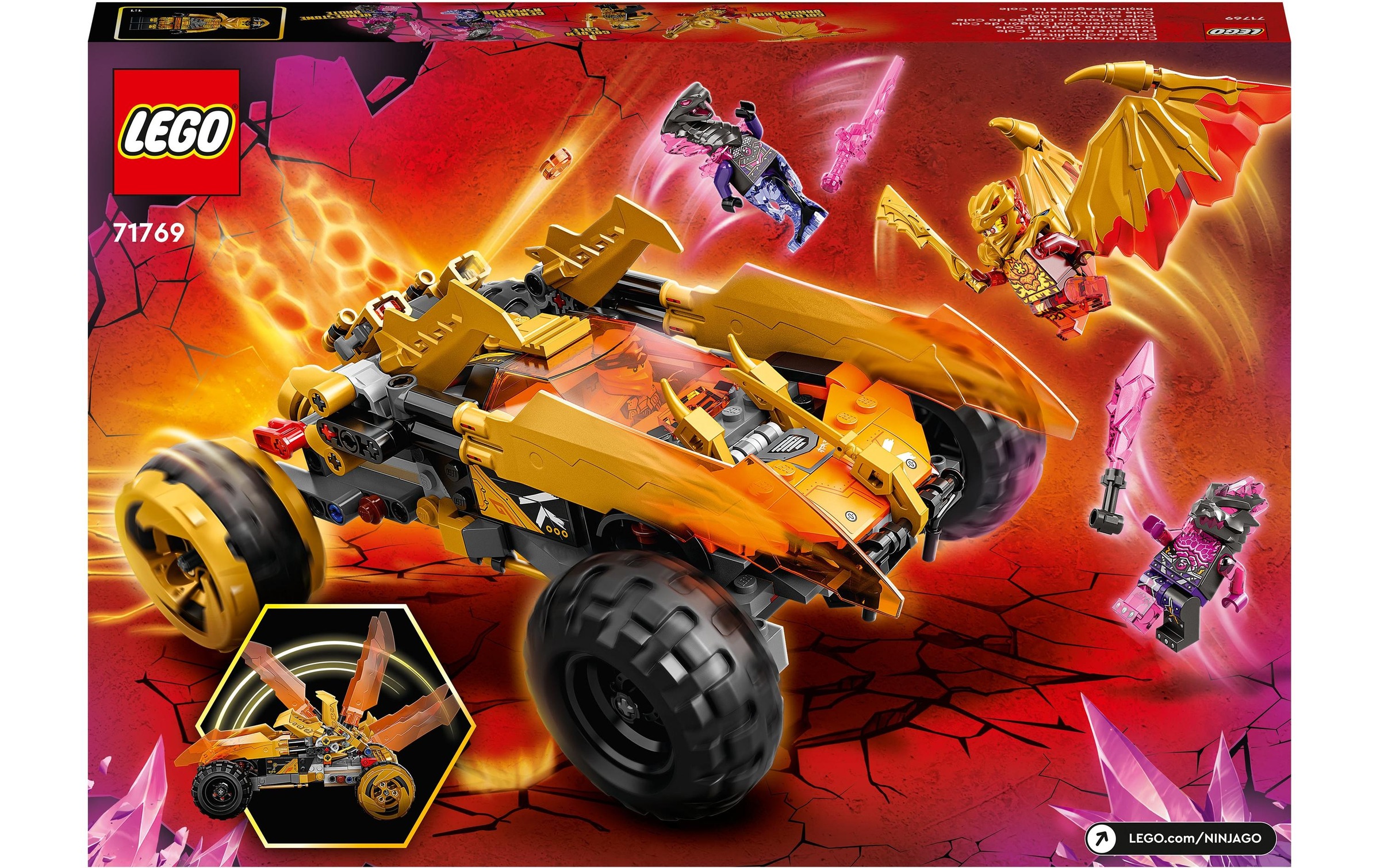 LEGO® Konstruktionsspielsteine »LEGO Ninjago Coles Drachen-Flitzer«, (384 St.)