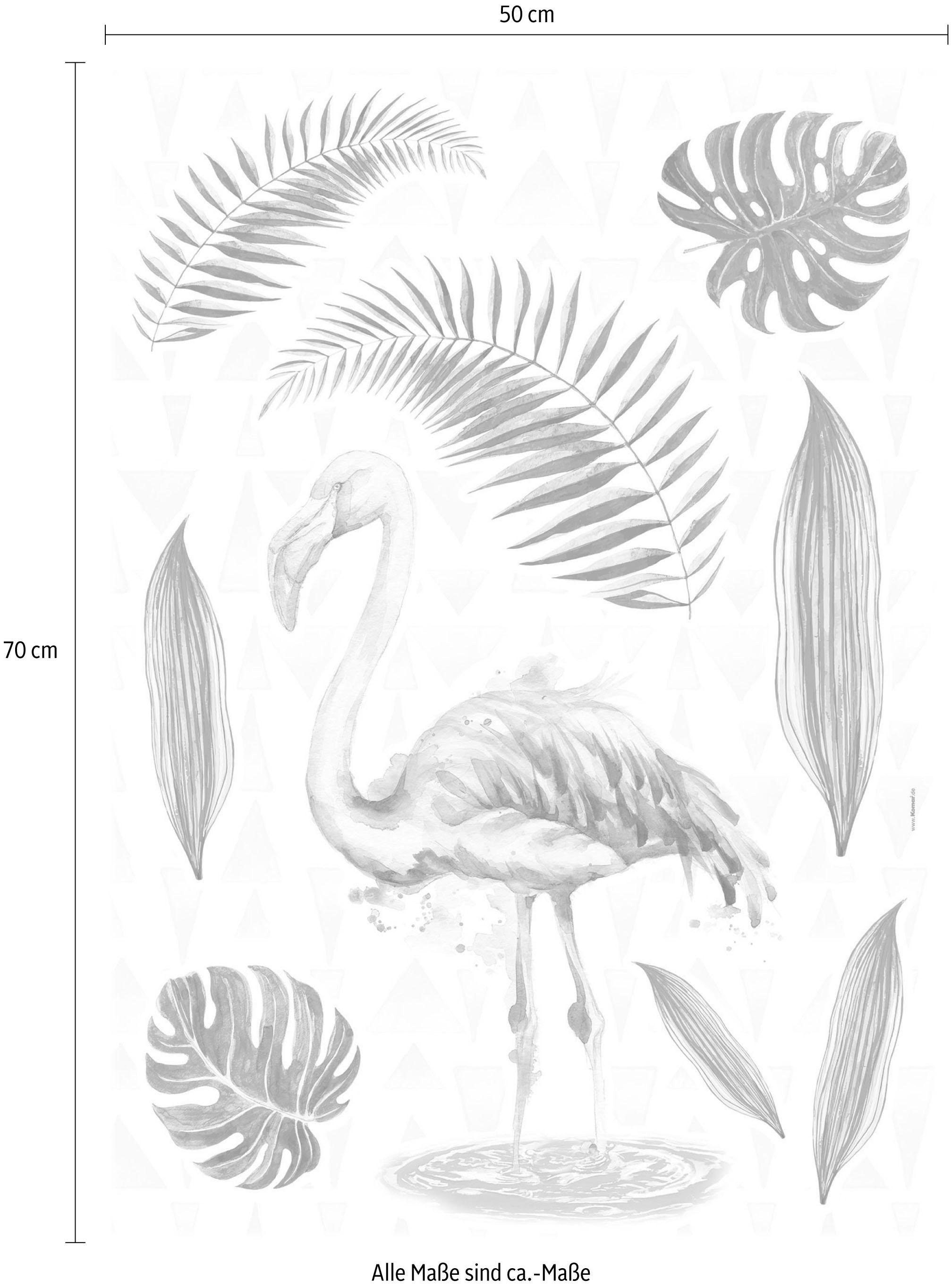 Komar Wandtattoo »Flamingo - Grösse 50 x 70 cm«, (9 St.), selbstklebend, Wandsticker