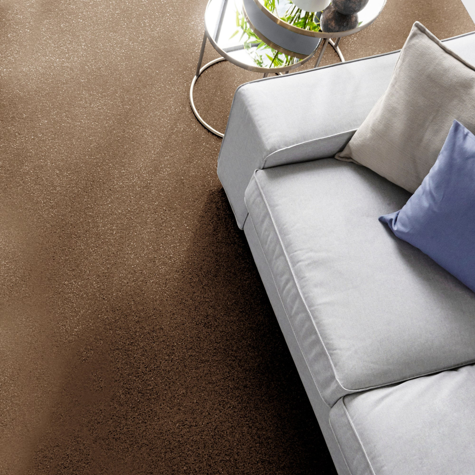 Andiamo Teppichboden "Kira, Velours, Gesamthöhe 8 mm, Luxusklasse LC1" rechteckig Uni Farben, Breite 400 cm, strapazierfähig, pflegeleicht, Wohnzimmer