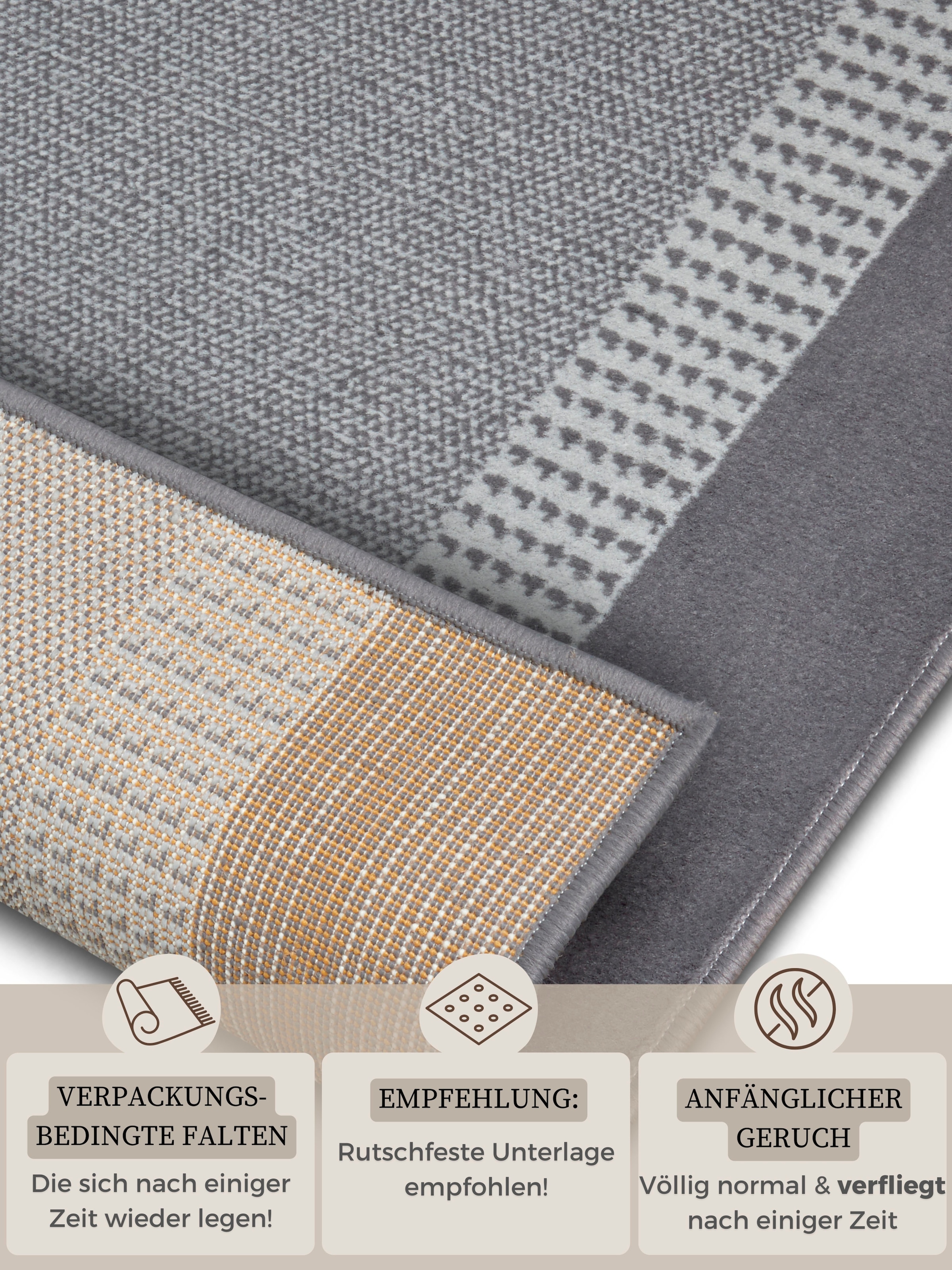 HANSE Home Teppich »Band«, rechteckig, 9 mm Höhe, Kurzflor, weich, Läufer Grössen, Wohnzimmer, Schlafzimmer, Esszimmer