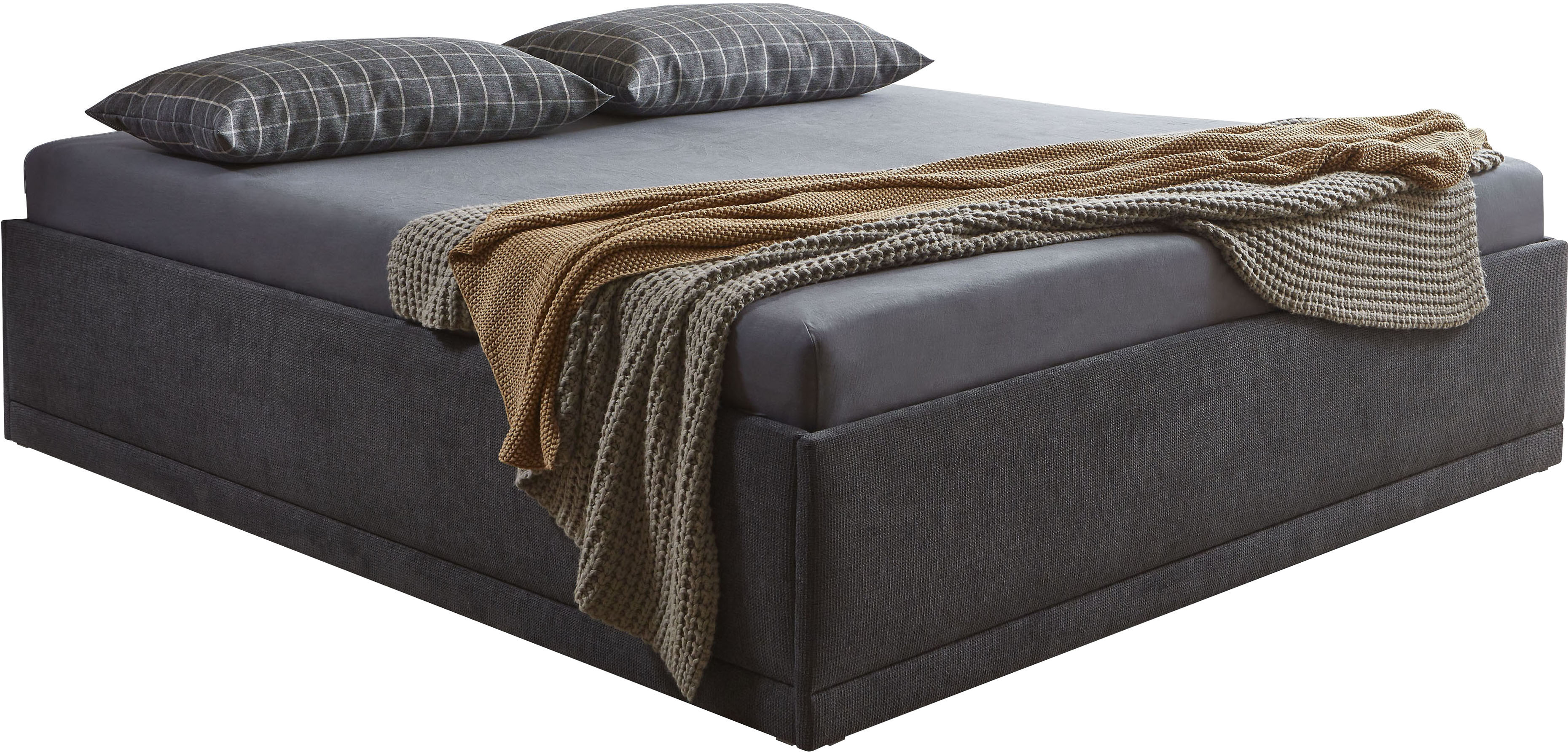 Westfalia Schlafkomfort Polsterbett "Texel" Komforthöhe mit Zierkissen, Bettkasten bei Ausführung mit Matratze