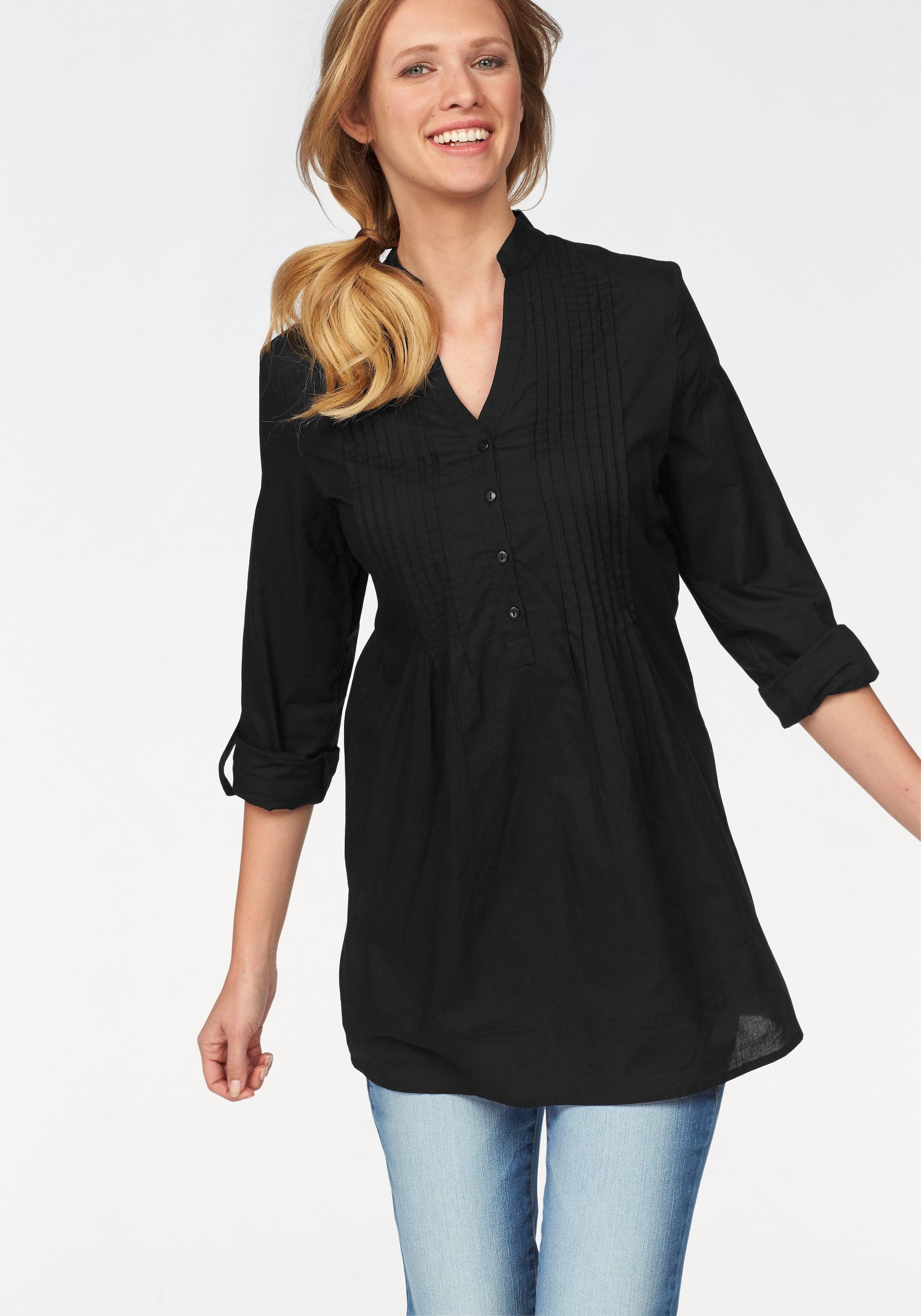 online Longbluse, | CASUAL Jelmoli-Versand shoppen mit Aniston Biesenverarbeitung dekorativer