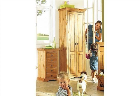Home affaire Garderobenschrank »Rustic«, aus massiver Kiefer, Breite 71 cm, Kassettenoptik