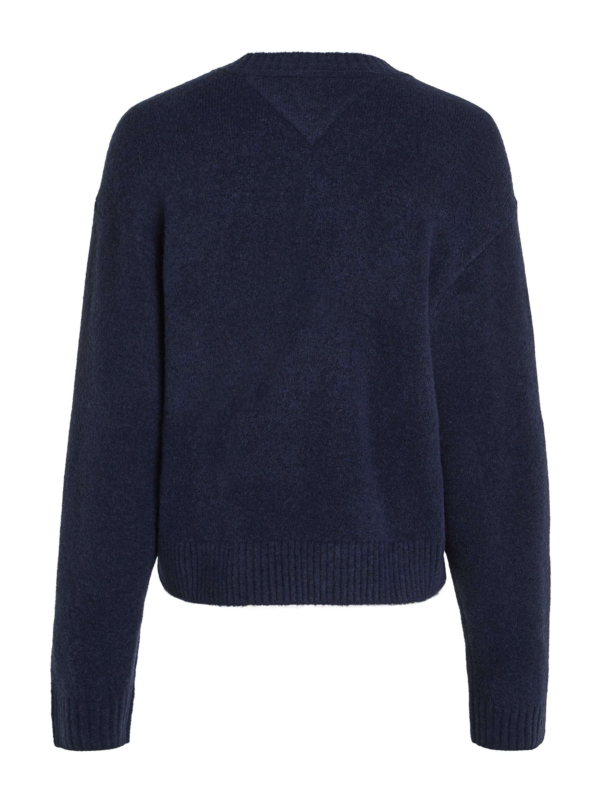 Tommy Jeans Curve Strickpullover »TJW MELANGE FLAG SWEATER EXT«, in Grossen Grössen, mit Wollanteil & Elasthan