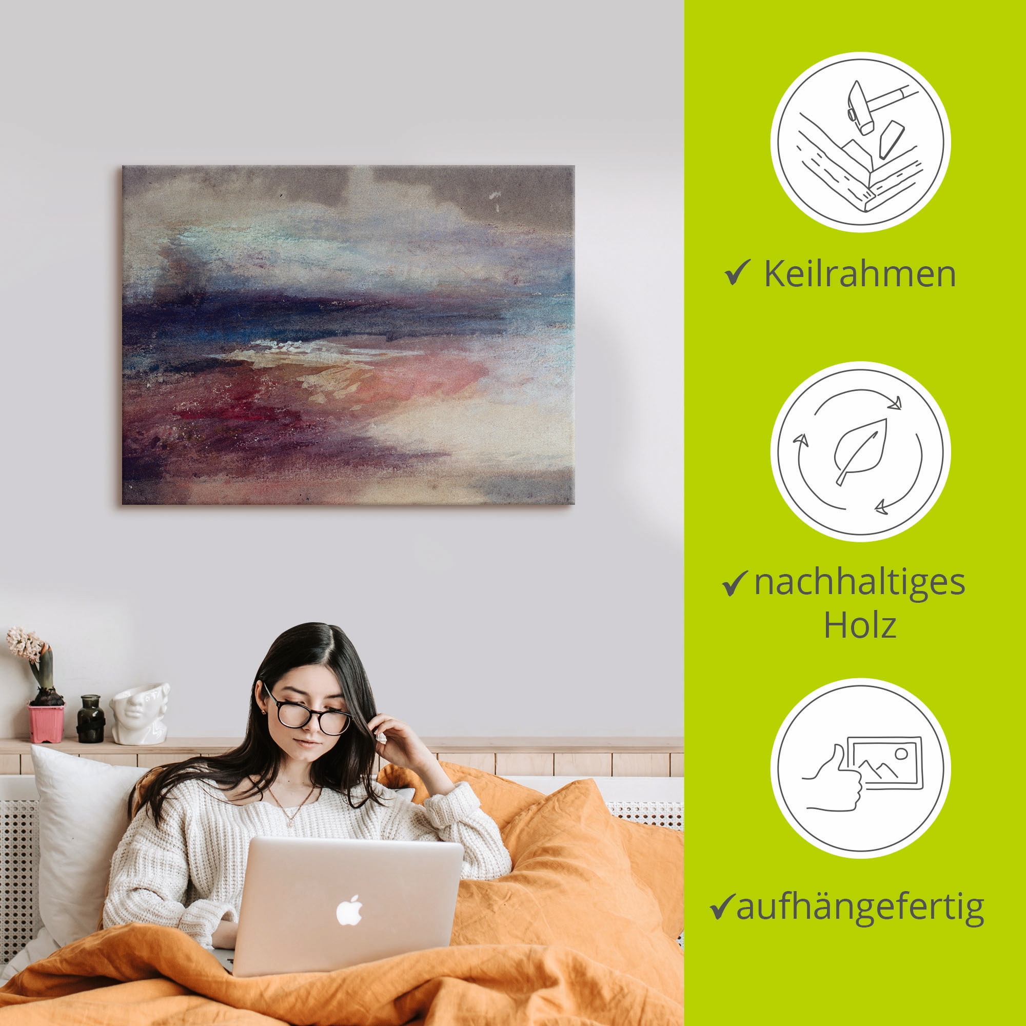 Artland Wandbild »Küstenlandschaft Sonnenunterg«, Küste, (1 St.), als Leinwandbild, Poster in verschied. Grössen