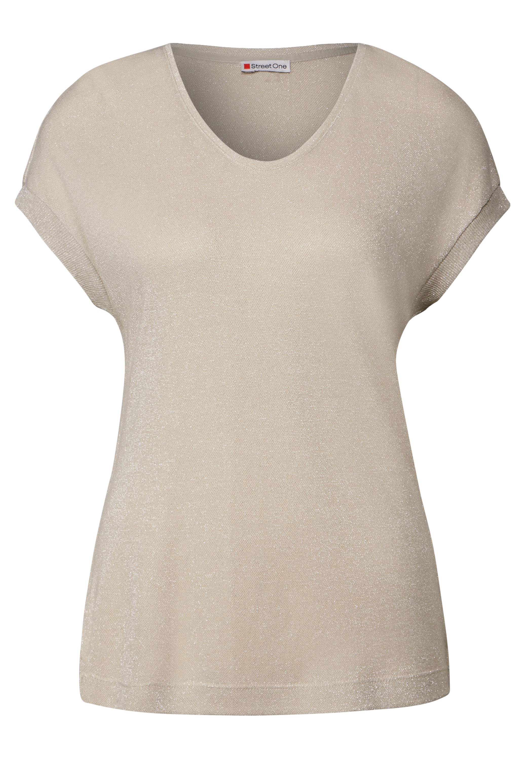 STREET ONE T-Shirt, im Glitzer-Look