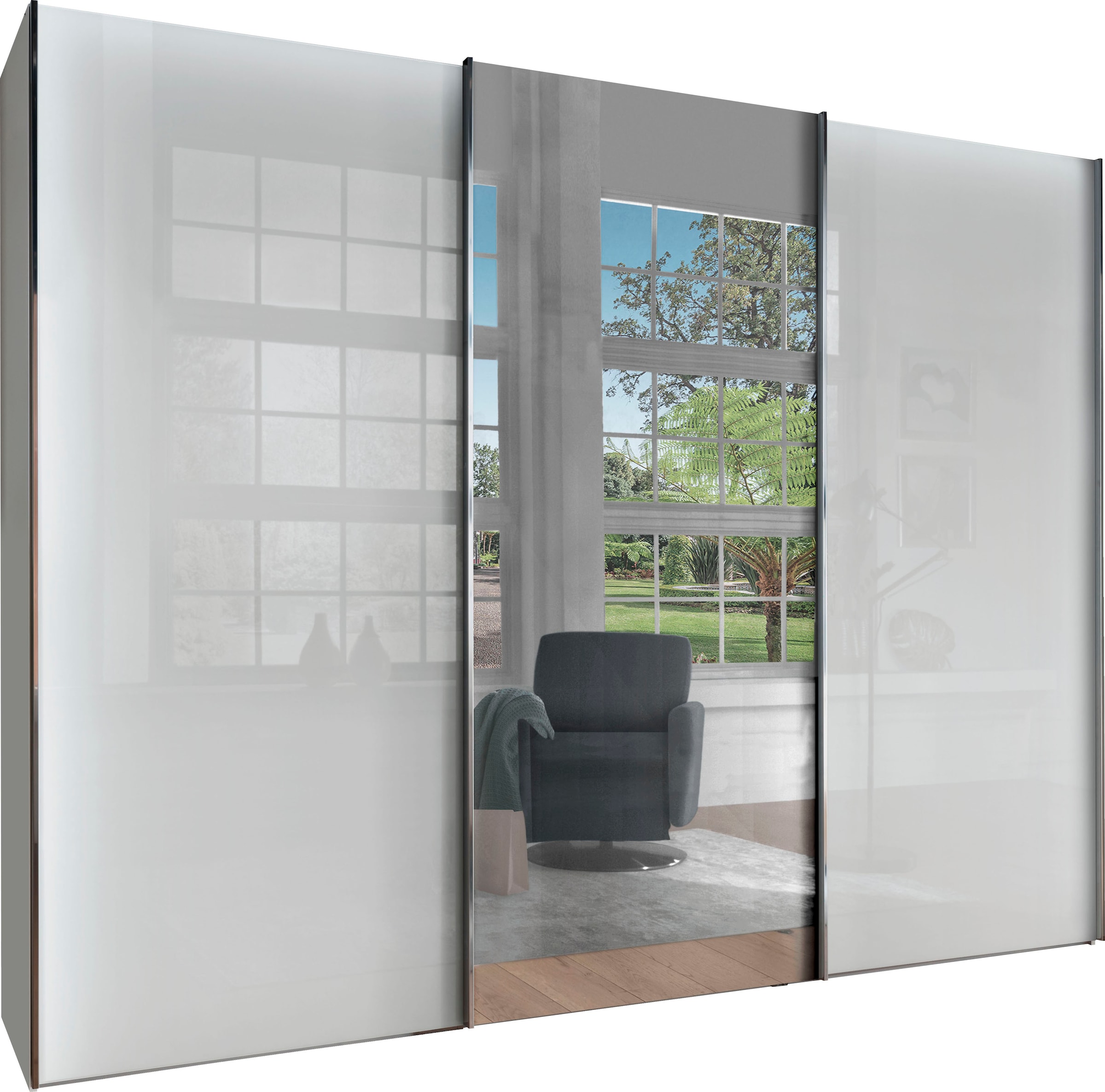 WIEMANN Schwebetürenschrank »Monaco«, hochwertige Glas- und Spiegelfront