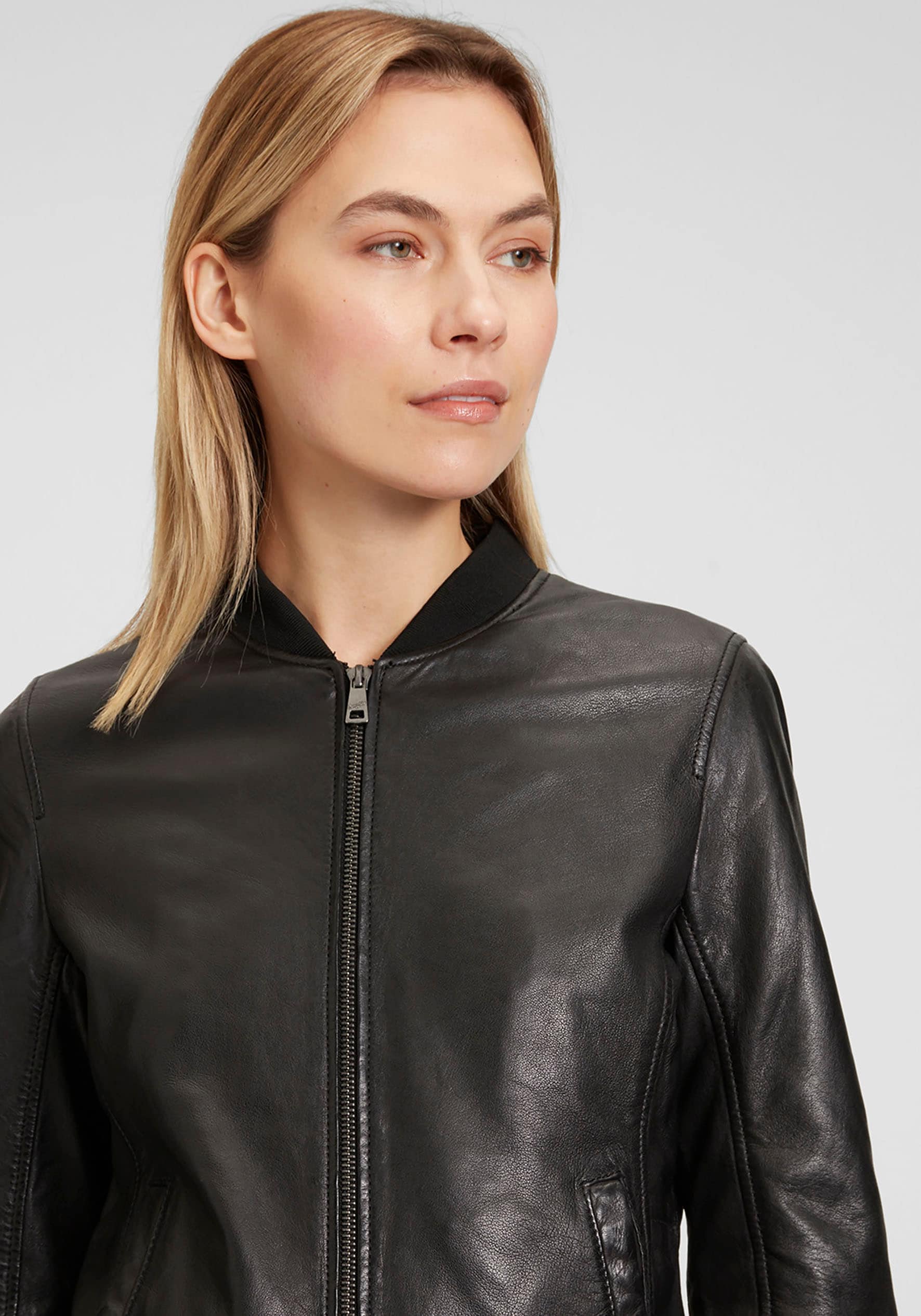 Mauritius Lederjacke »MWBjella«, mit Stehkragen, Reissverschluss, Strickbündchen