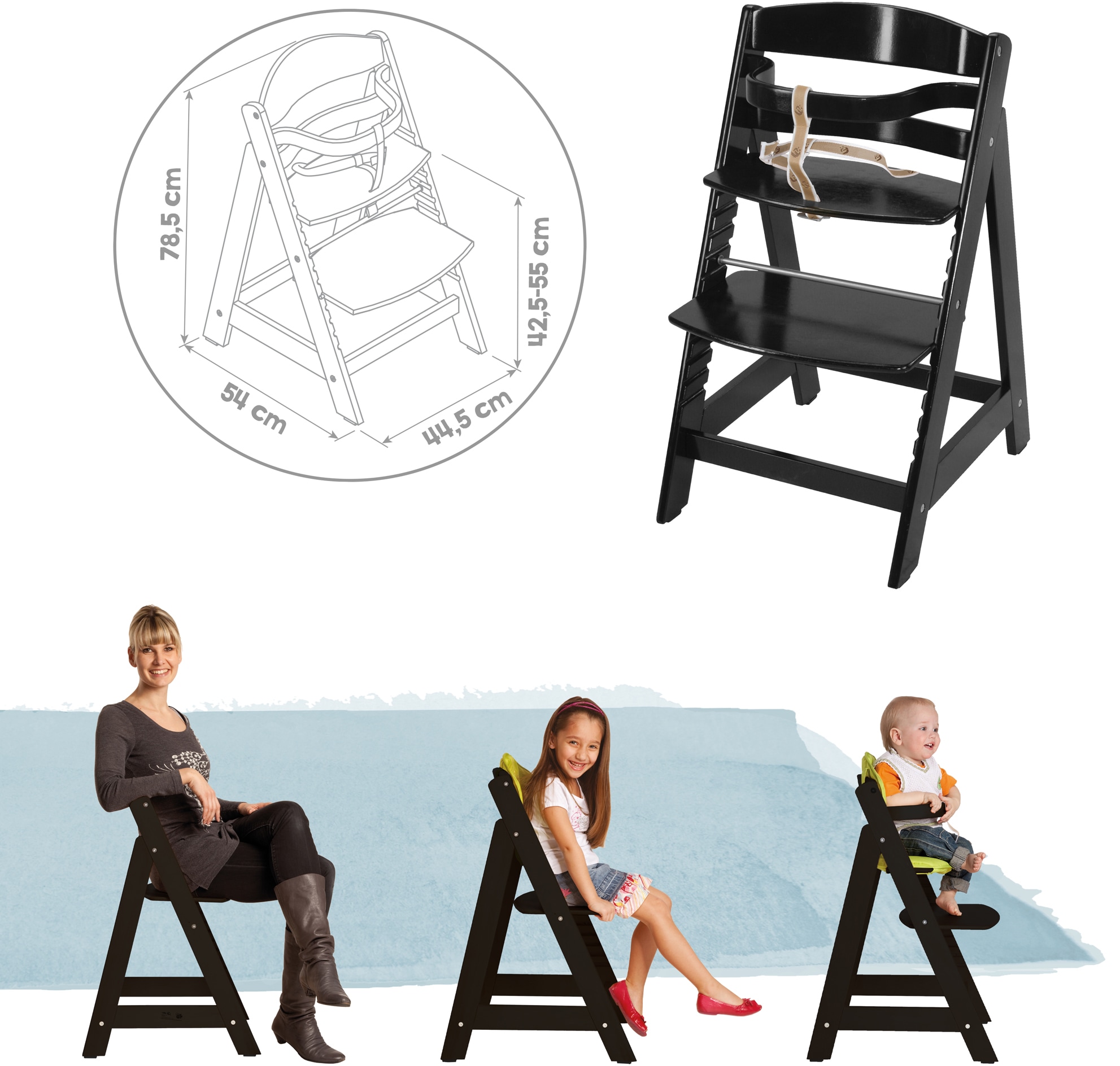 ❤ roba® Hochstuhl »Treppenhochstuhl Sit up III, schwarz«, aus Holz  bestellen im Jelmoli-Online Shop