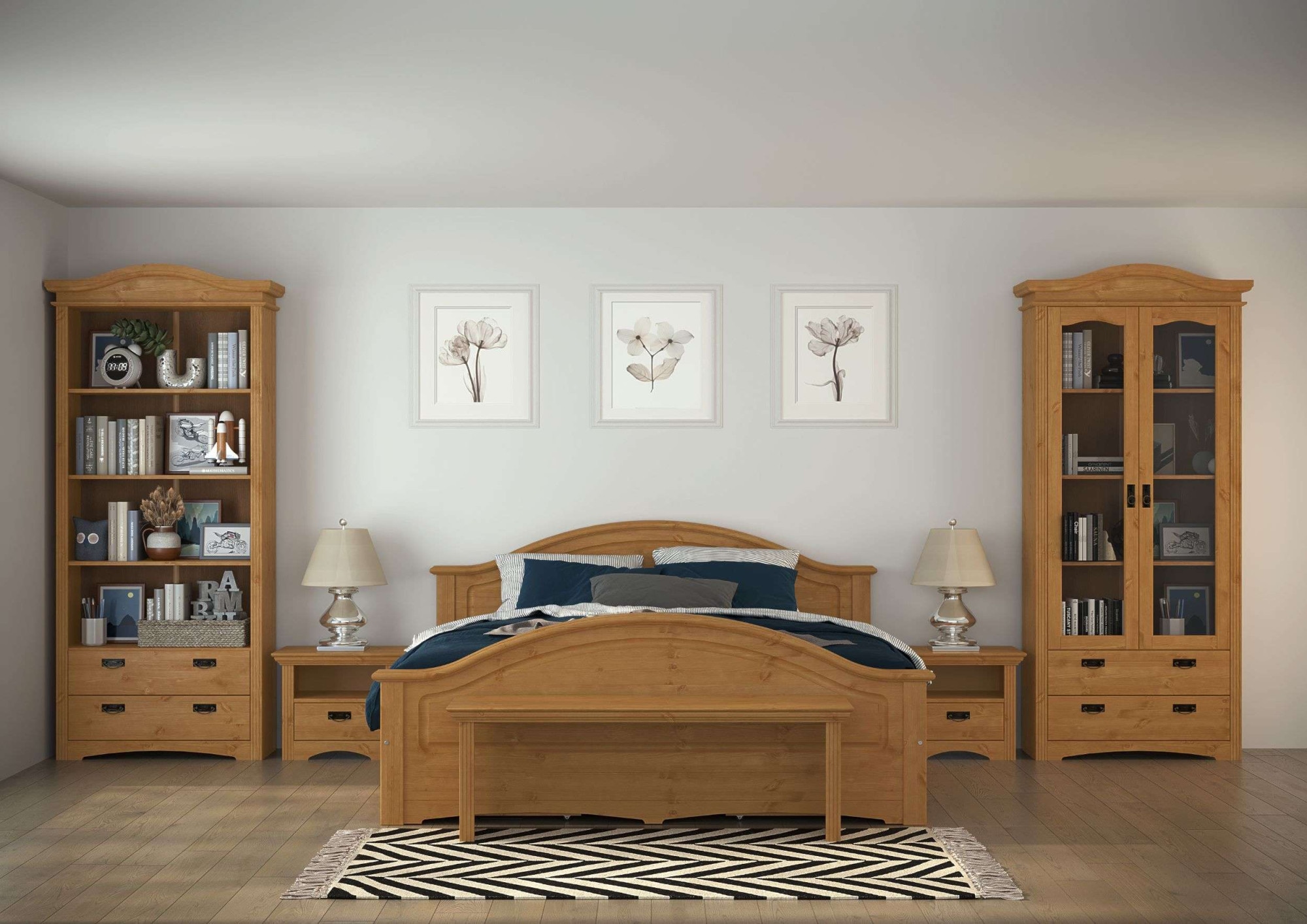 Home affaire Regal »Konrad, Standregal, Bücherregal, Stauraum«, aus massiver Kiefer, Breite 94 cm, Höhe 208 cm, mit Schubladen, FSC®