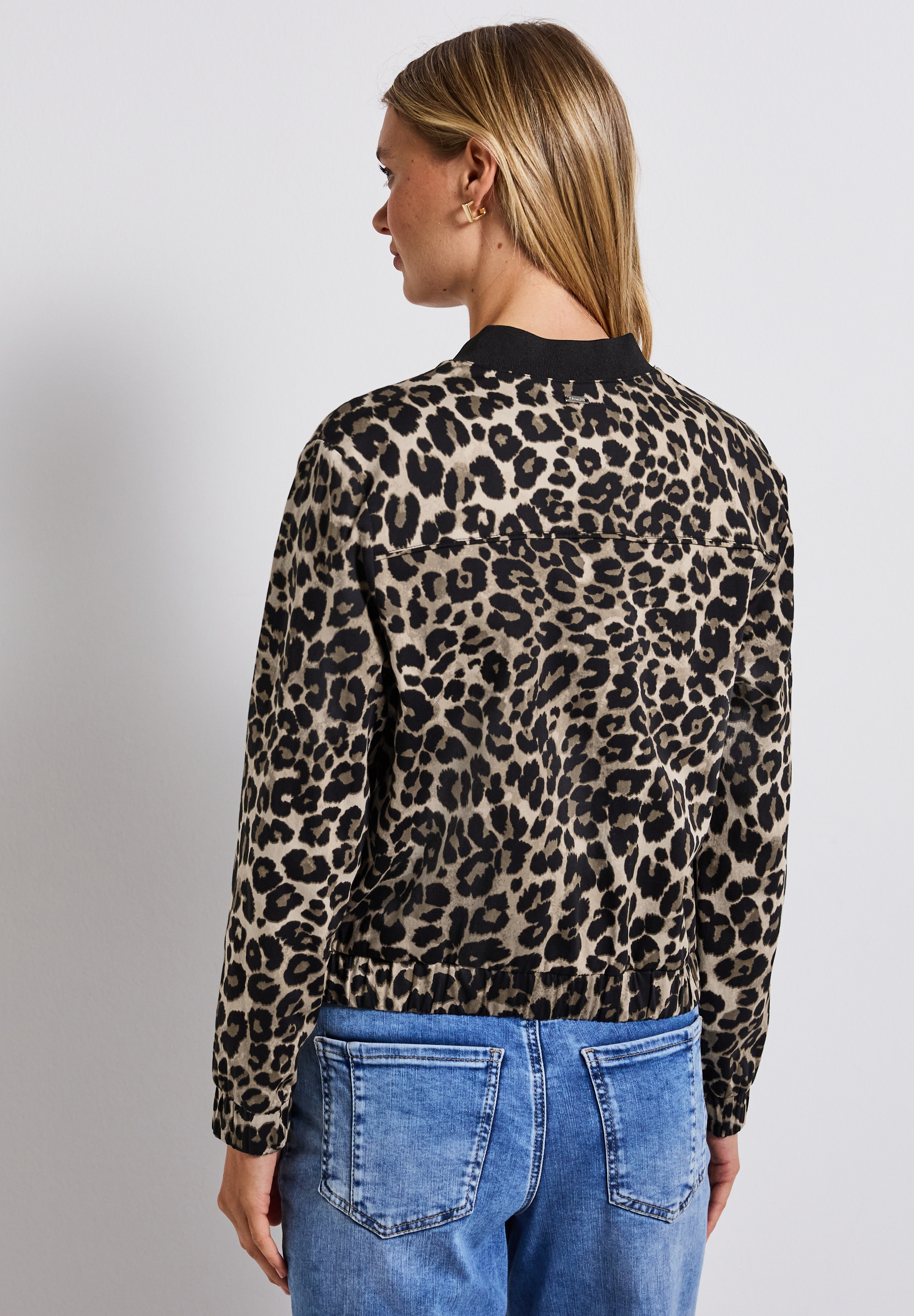 STREET ONE Blouson, ohne Kapuze, mit Leo-Print und Reissverschluss