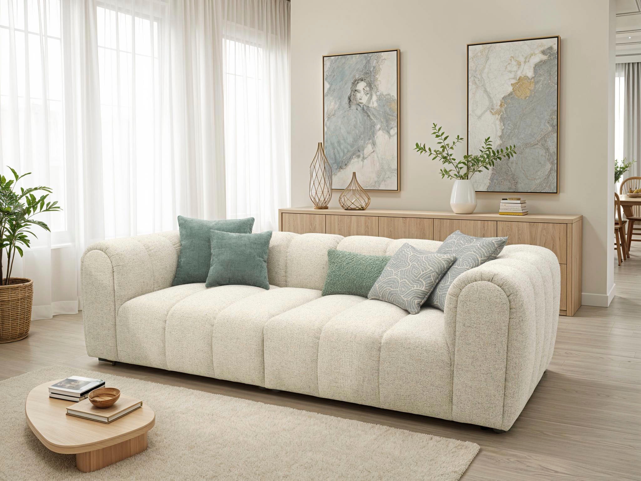 DOMO collection Big-Sofa »Odense Megasofa in 2 Breiten, Taschenfederkernunterfederung, bequem«, aus pflegeleichtem Strukturbezug und legerer Polsterung