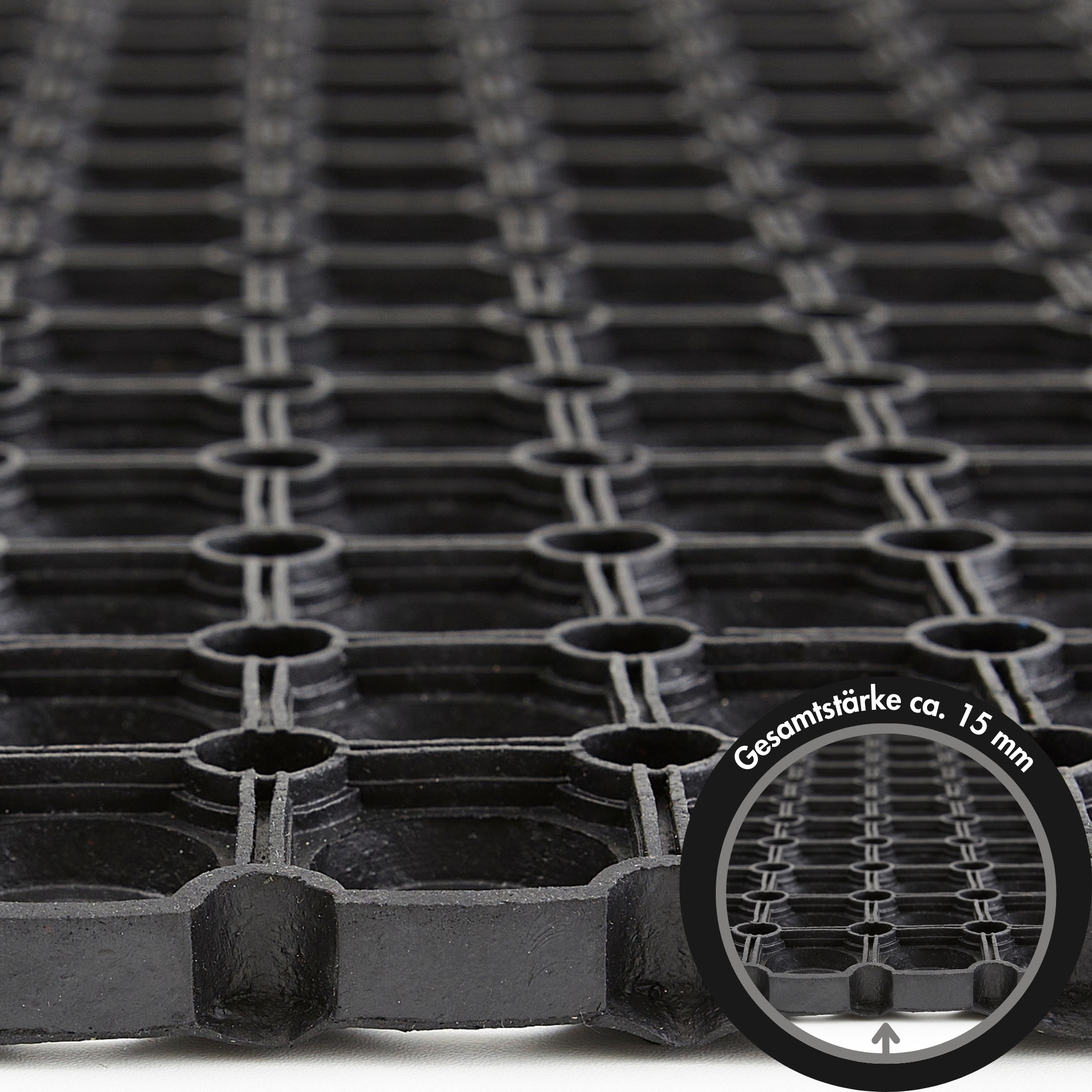 Andiamo Fussmatte »Gummi Ringmatte«, rechteckig, 15 mm Höhe, Schmutzfangmatte, In- und Outdoor geeignet, besonders robust