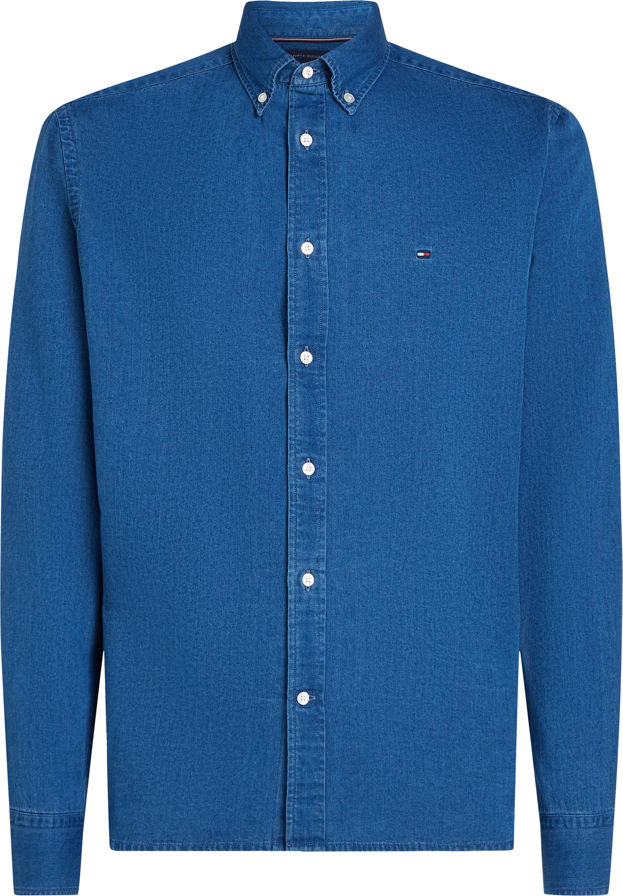 Tommy Hilfiger Big & Tall Jeanshemd »BT-CHAMBRAY SHIRT-B«, in Grossen Grössen, Mit Logostickerei