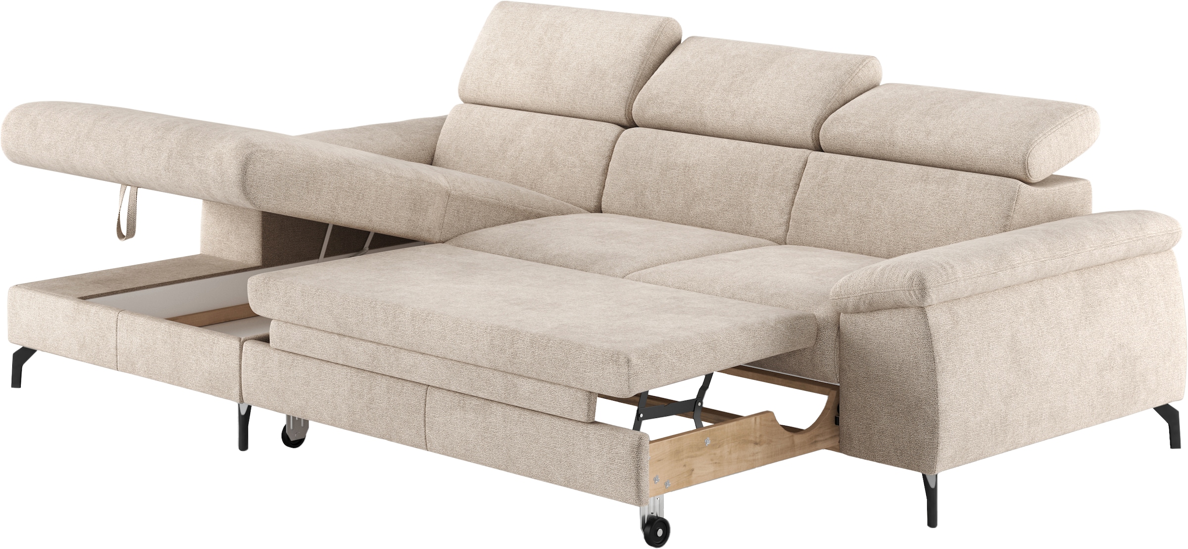 COTTA Ecksofa »Kitty L-Form«, mit Kopfteilverstellung, wahlweise mit Bettfunktion & Bettkasten