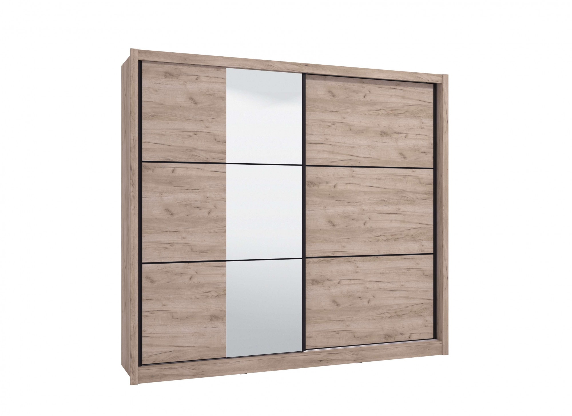 INOSIGN Schwebetürenschrank »Navara Kleiderschrank mit Spiegel Wäscheschrank Garderobe«, Kleiderschrank mit Spiegel, FSC®-zertifiziert, 242,5x215,5x61cm