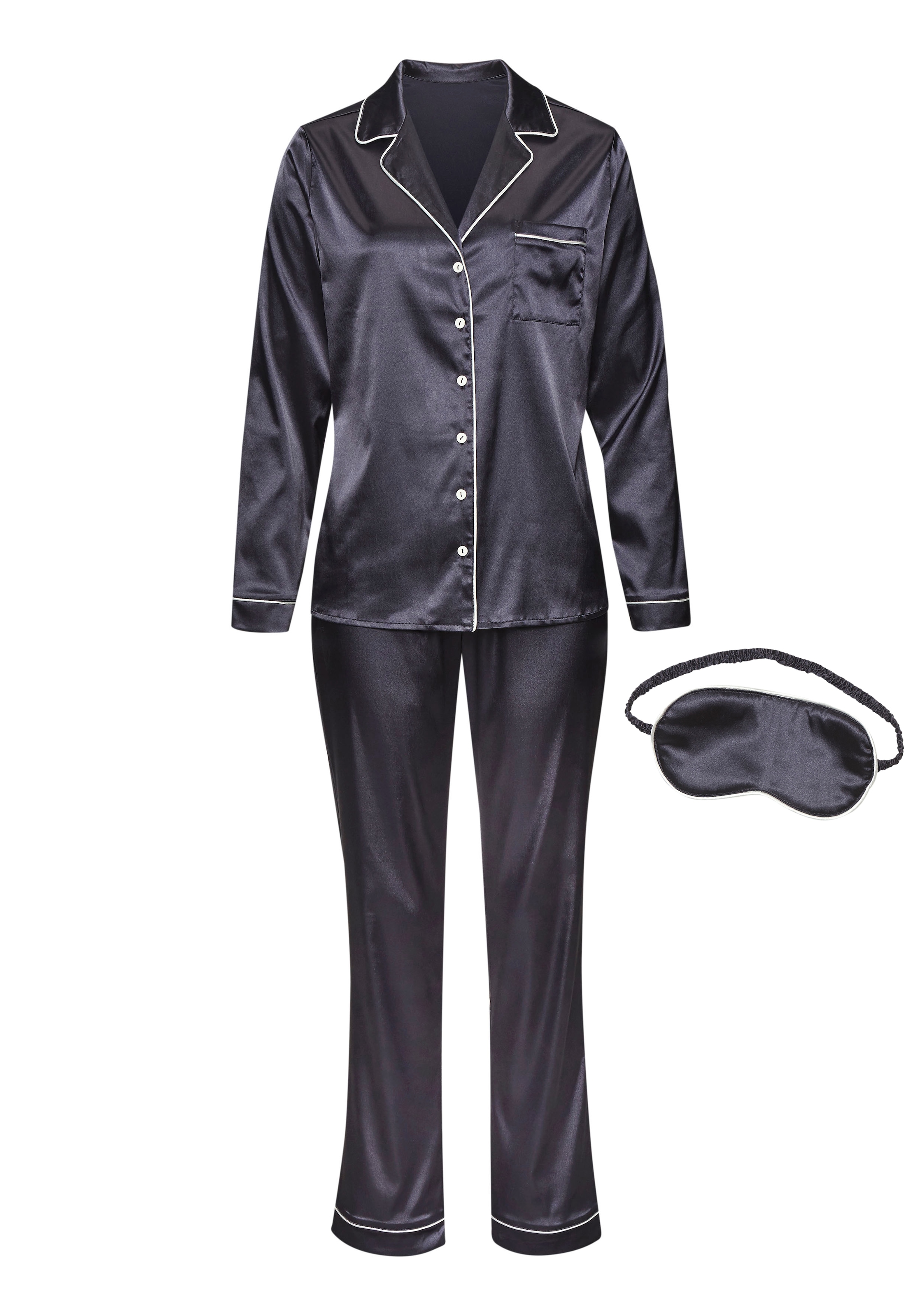 s.Oliver Pyjama, (Set, 3-teilig), incl. Schlafmaske