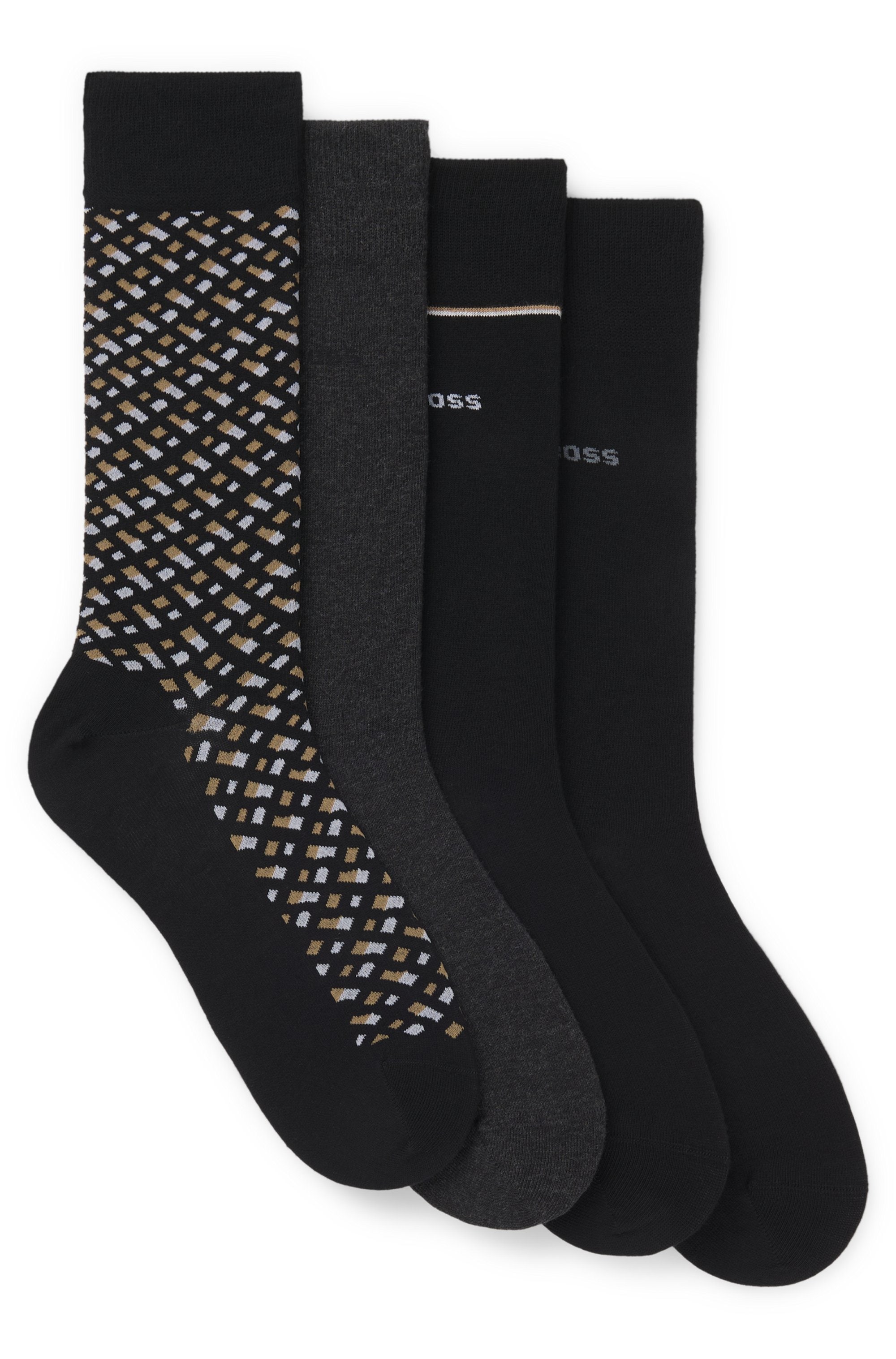 BOSS Businesssocken Packung, 4, 4 Paar tlg. mit BOSS Logo