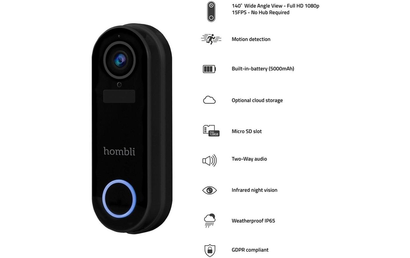 Smart Home Türklingel »hombli Smart Pack Schwarz«