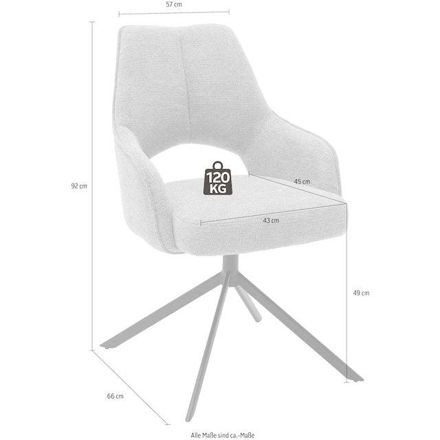 MCA furniture Armlehnstuhl »Bangor«, 2 St., Stoffbezug, 180° drehbar mit  Nivellierung, Stuhl belastbar bis 120 Kg online shoppen | Jelmoli-Versand