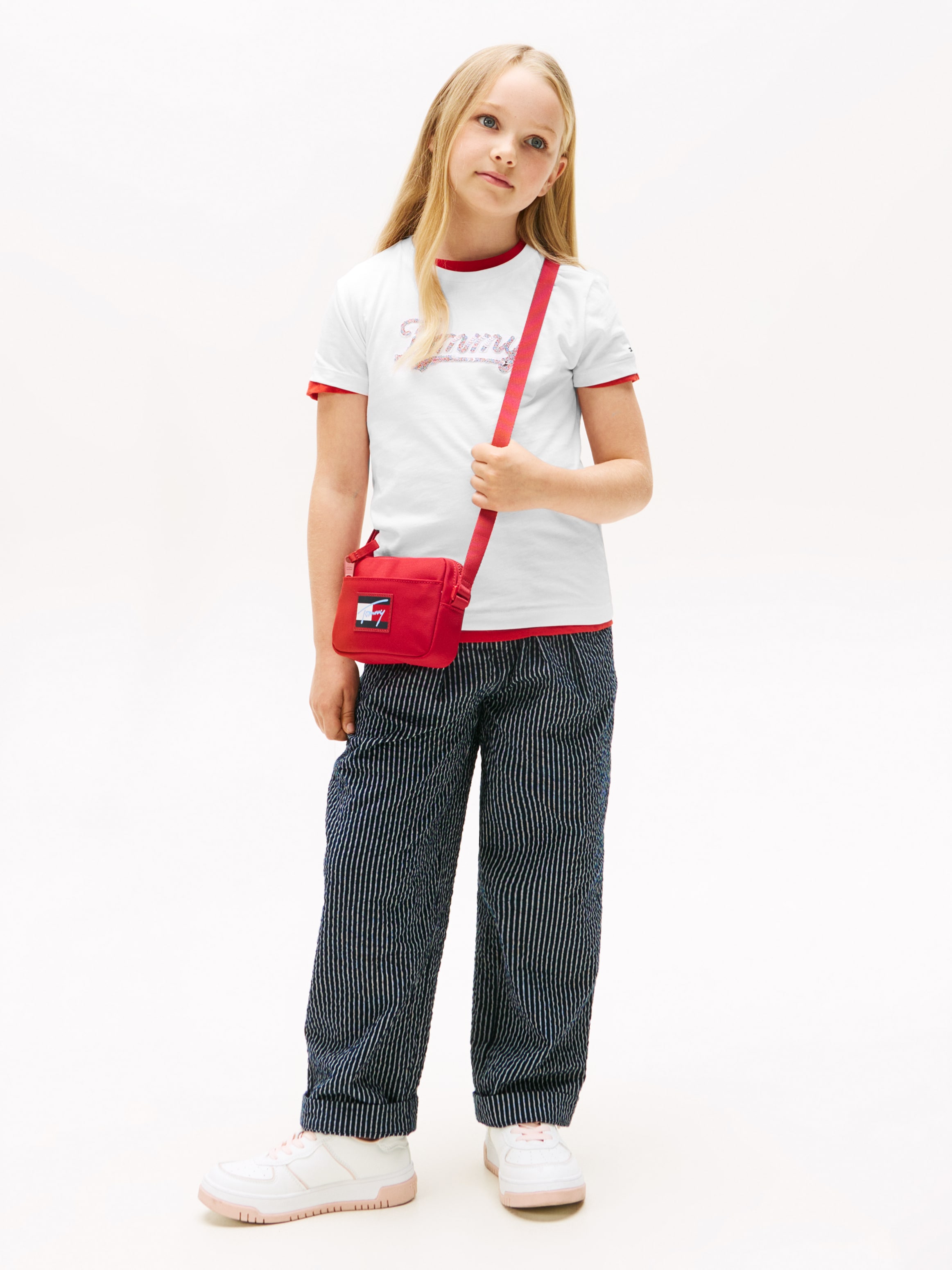 Tommy Hilfiger T-Shirt »TOMMY SCRIPT SEQUINS TEE SS«, für Kinder bis 16 Jahre, mit Pailletten