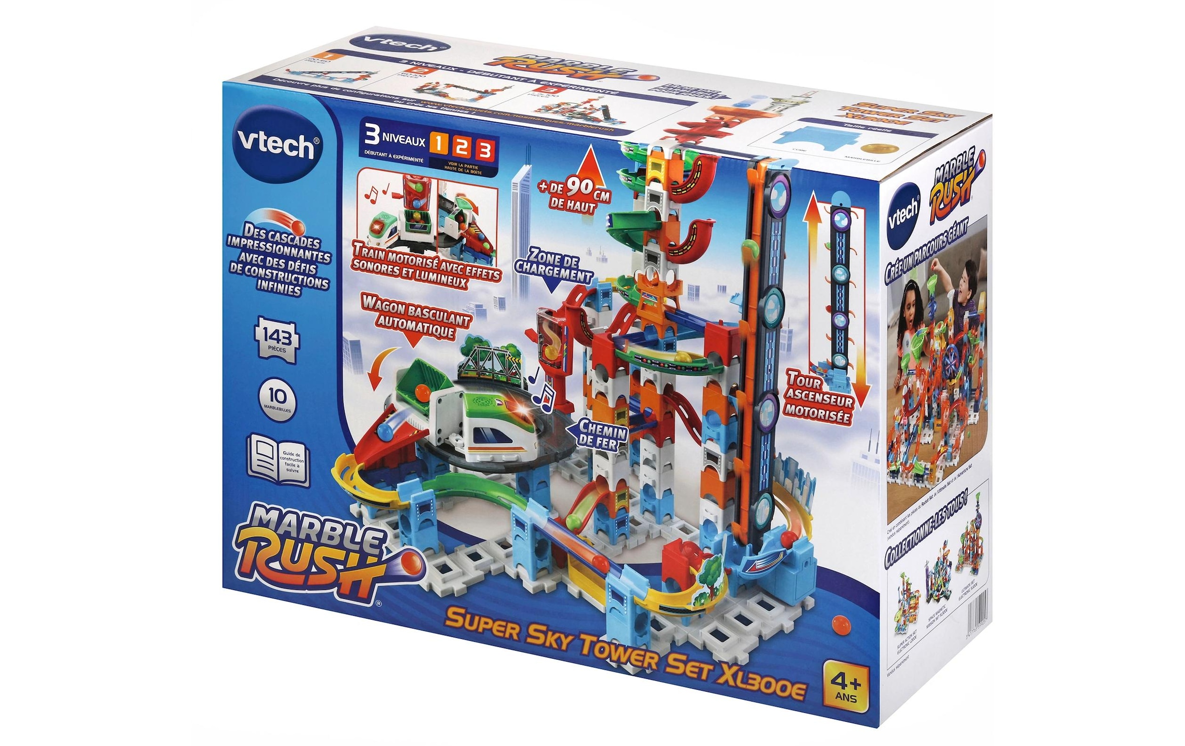 Vtech® Kugelbahn »Marble Rush Super Sky Tower Set XL300E -FR-«, (143 tlg.)