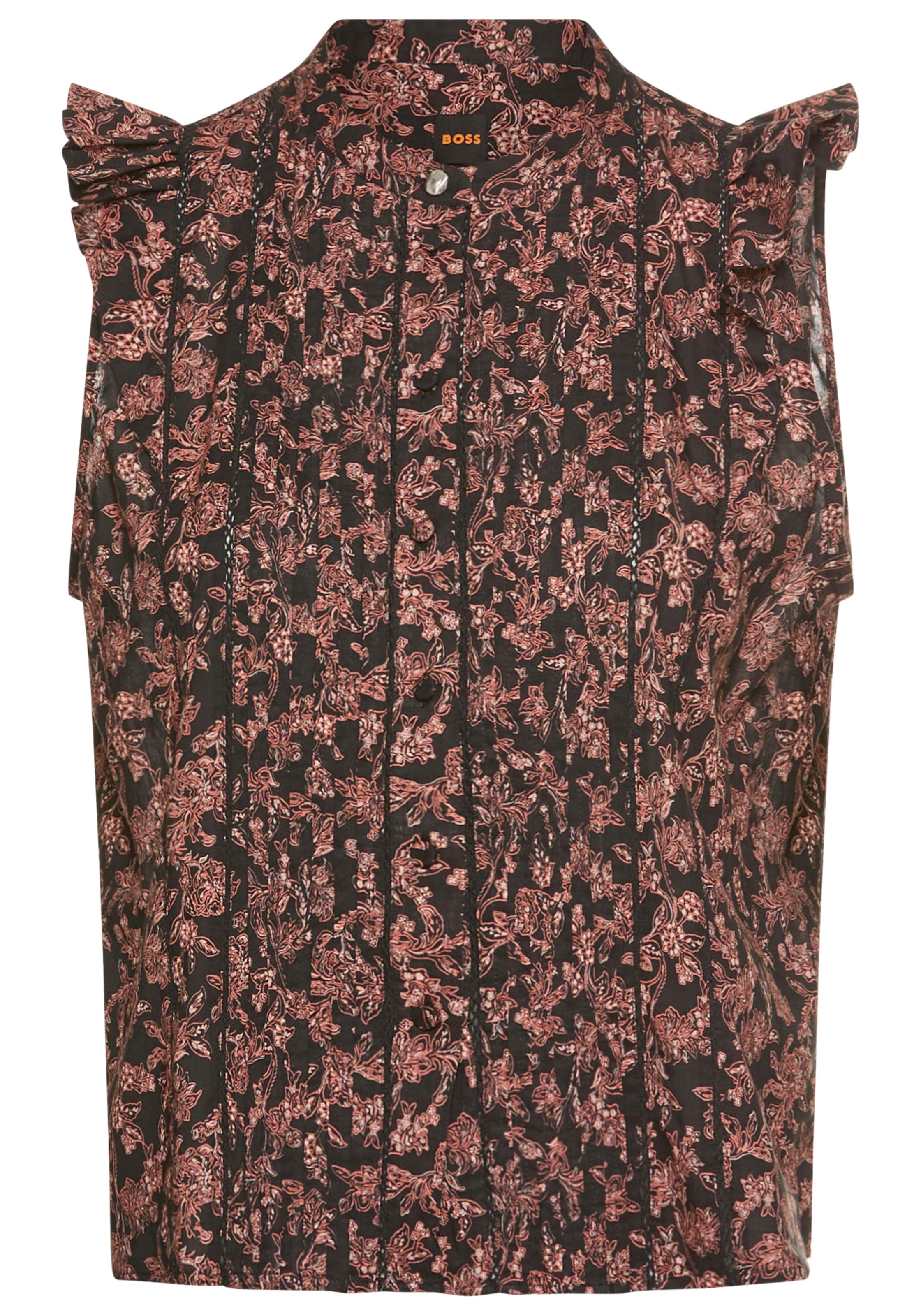 BOSS ORANGE Klassische Bluse »C_Bantiana«, mit Ajour Details, Stehkragen