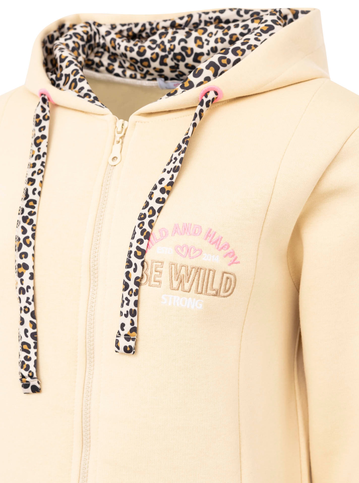 Zwillingsherz Langmantel »Wild and Happy«, mit Leo Details, Reissverschluss, Taschen und grossem Stickmotiv