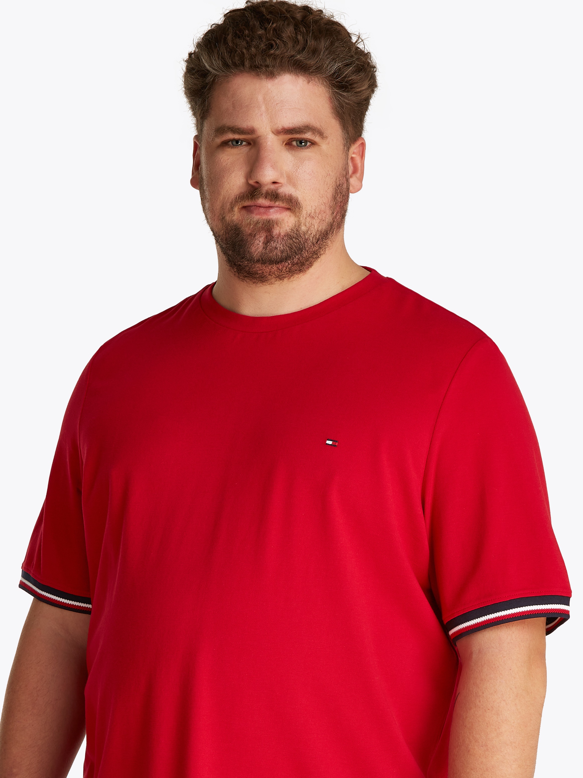 Tommy Hilfiger Big & Tall T-Shirt »BT-GLOBAL STRIPE CUFF TEE-B«, Grosse Grössen