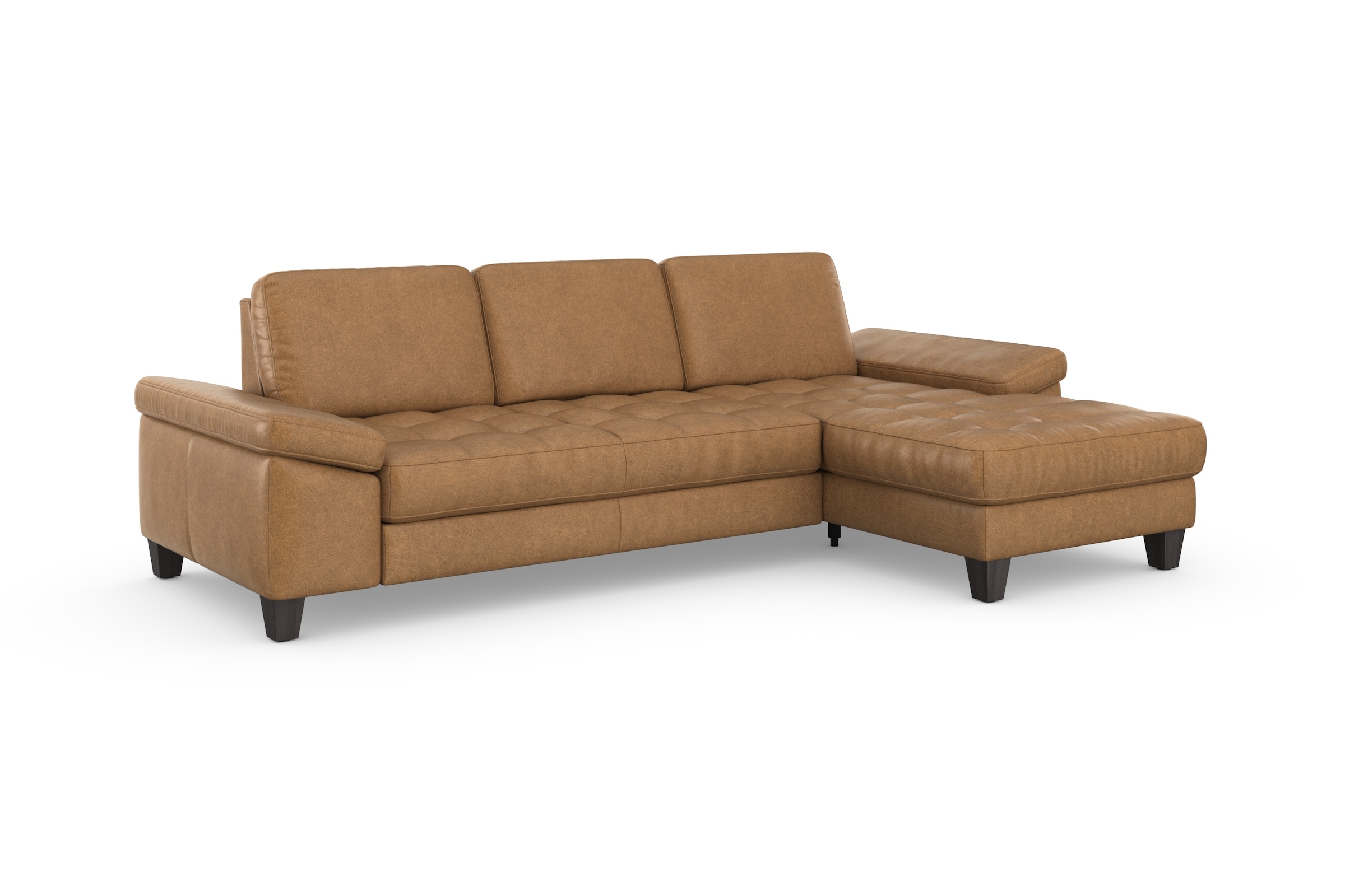 sit&more Ecksofa »Westham L-Form«, Recamiere, mit oder ohne Bettfunktion, Bettkasten, Füsse wengefarben