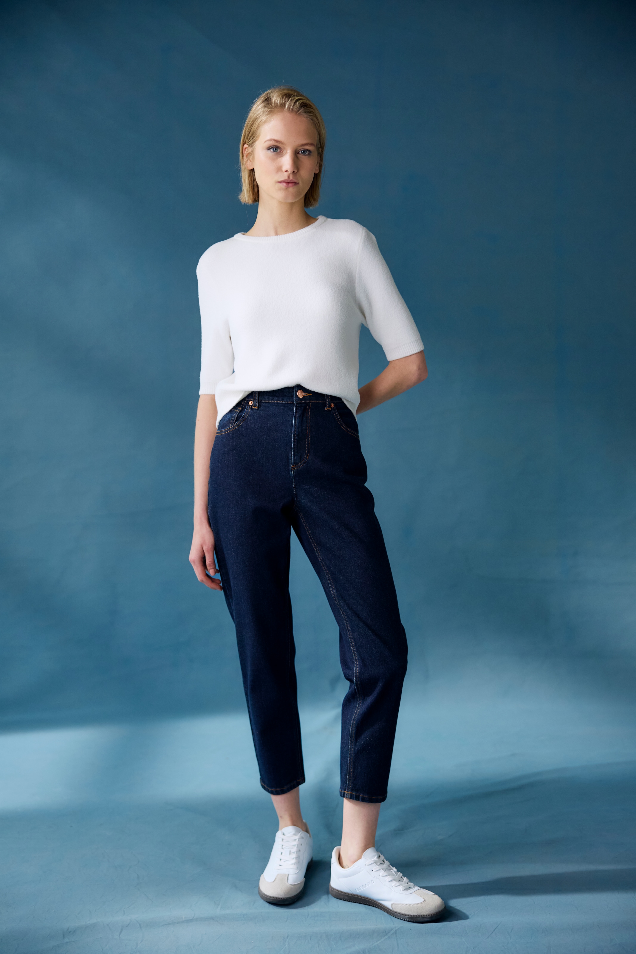 LASCANA Mom-Jeans, mit hohem Bund. elastische Denimware