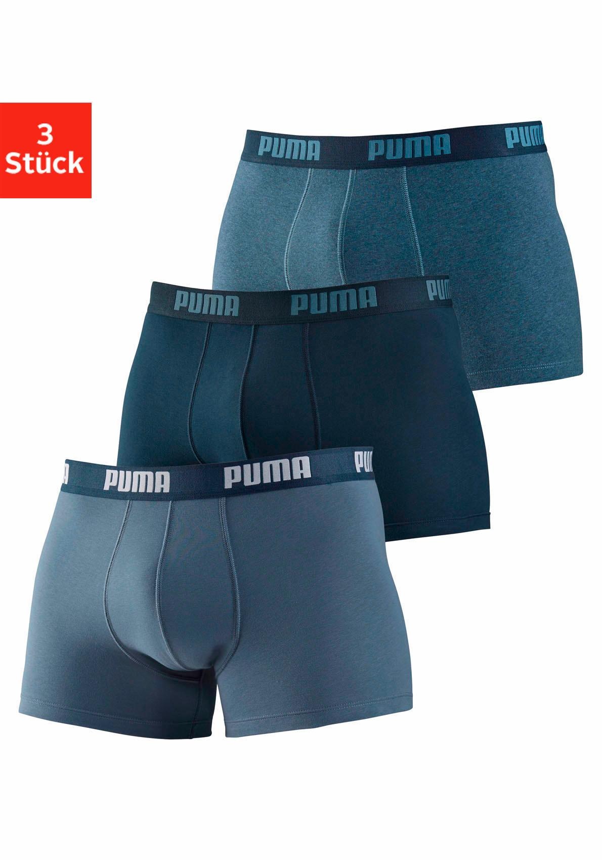 PUMA Boxer, (Packung, 3 St.), in 3 Blautönen