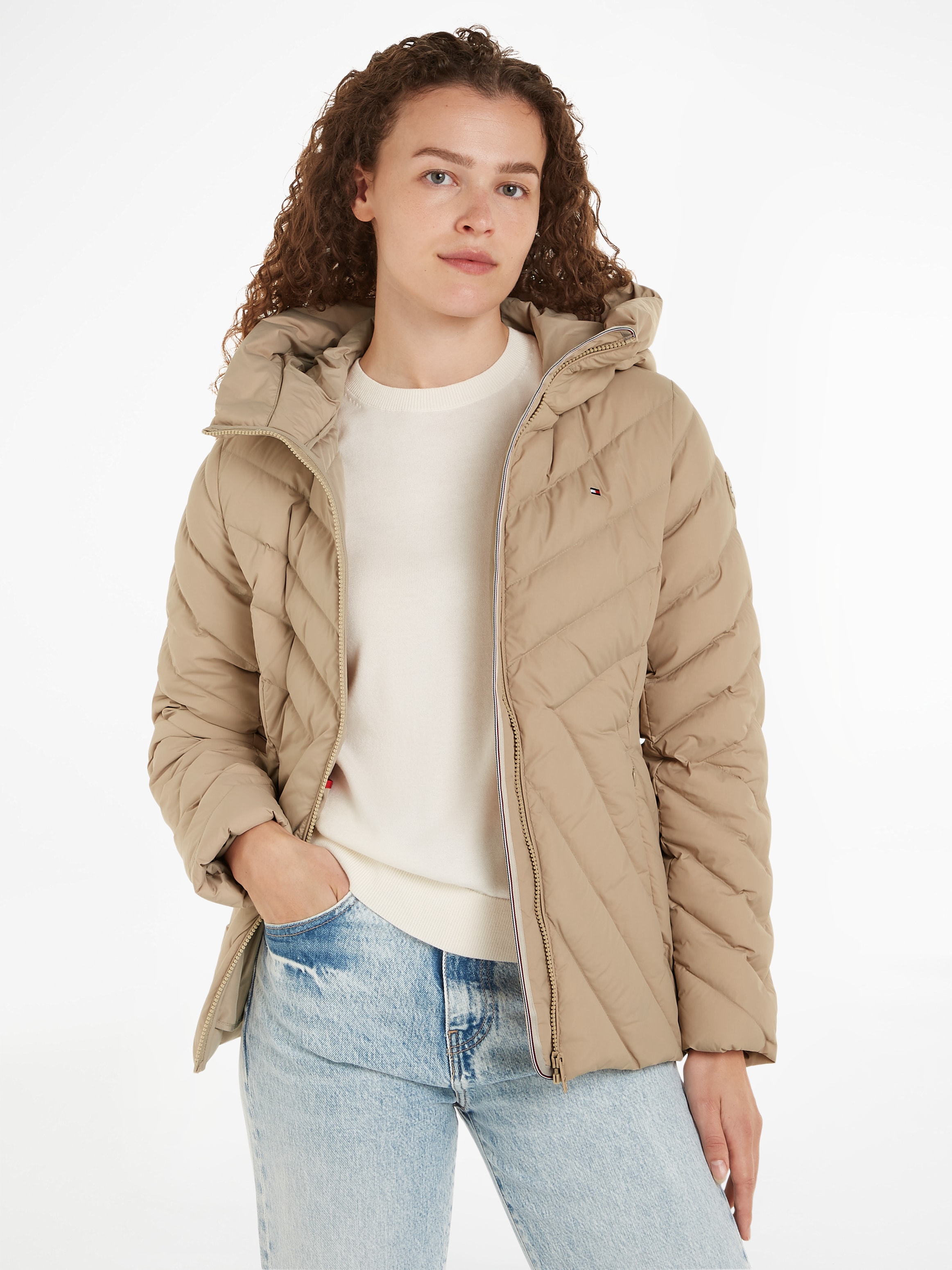 Steppjacke »CHEVRON MW PADDED JACKET«, mit Kapuze, mit mittelstarker Wattierung und...