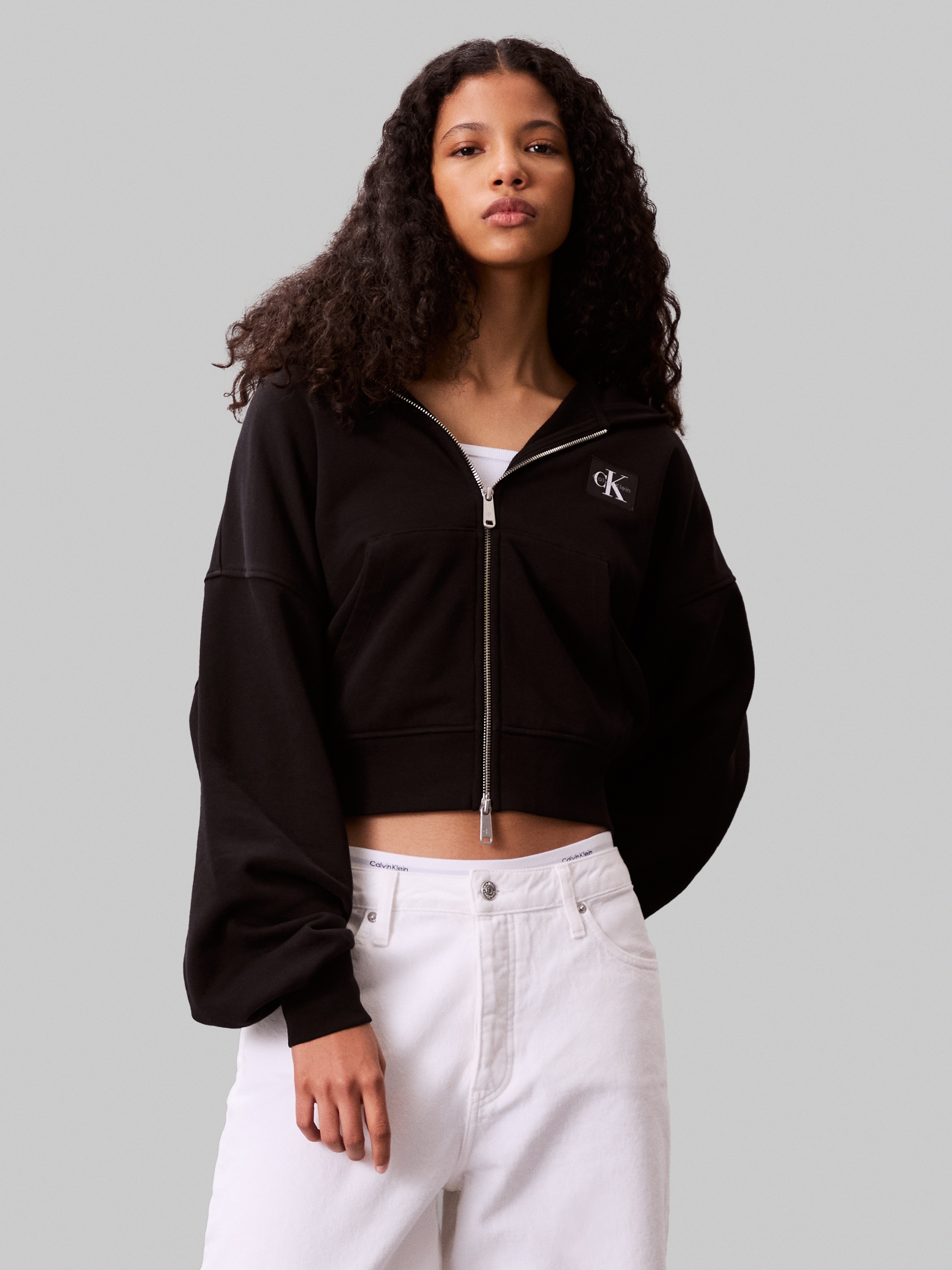 Calvin Klein Jeans Kapuzensweatshirt »A- FRNCH TRRY BDG LG«, Mit Rundhalsausschnitt