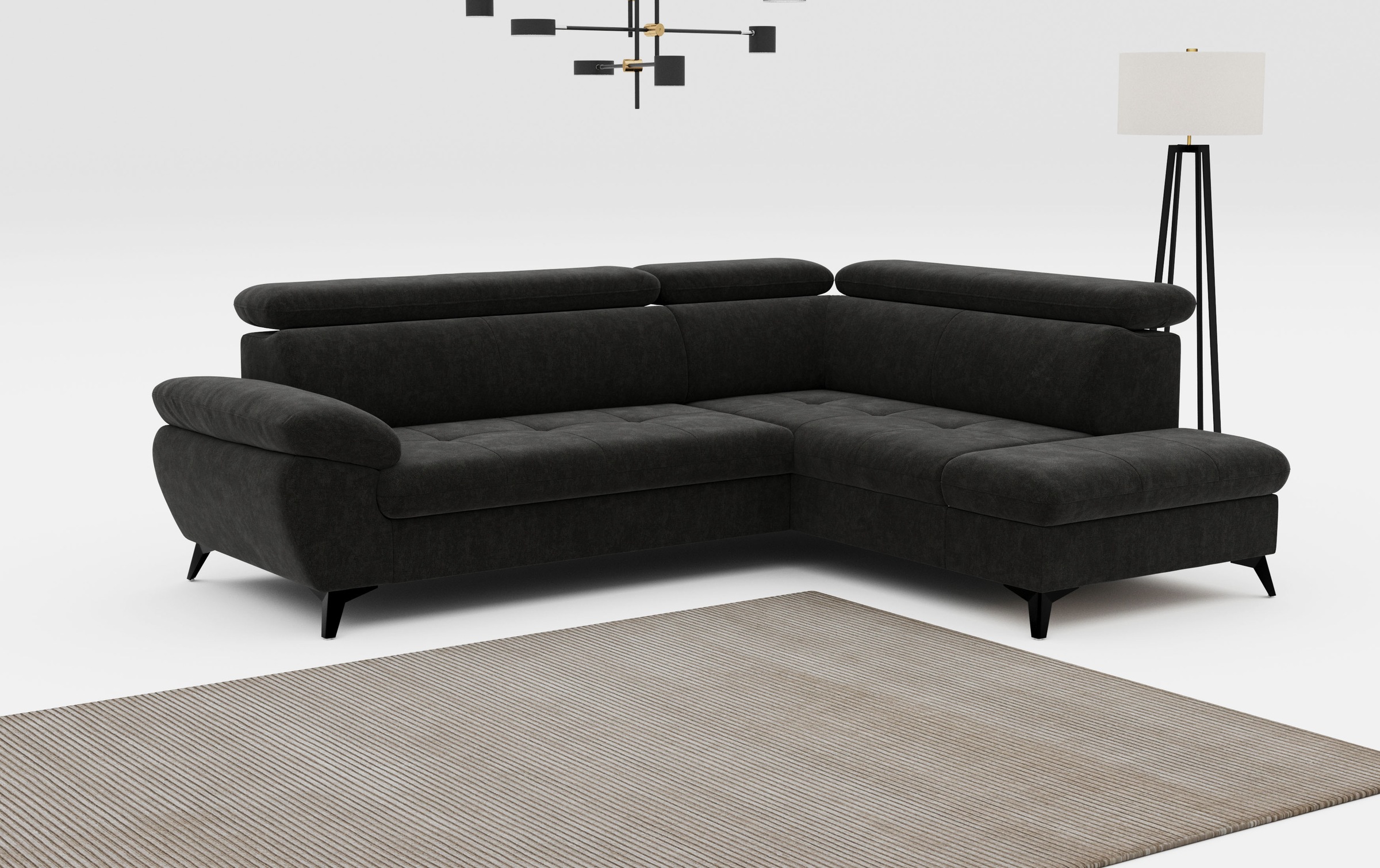 COTTA Ecksofa »Hudson L-Form«, mit Kopfteilverstellung, wahlweise mit Bettfunktion & Bettkasten