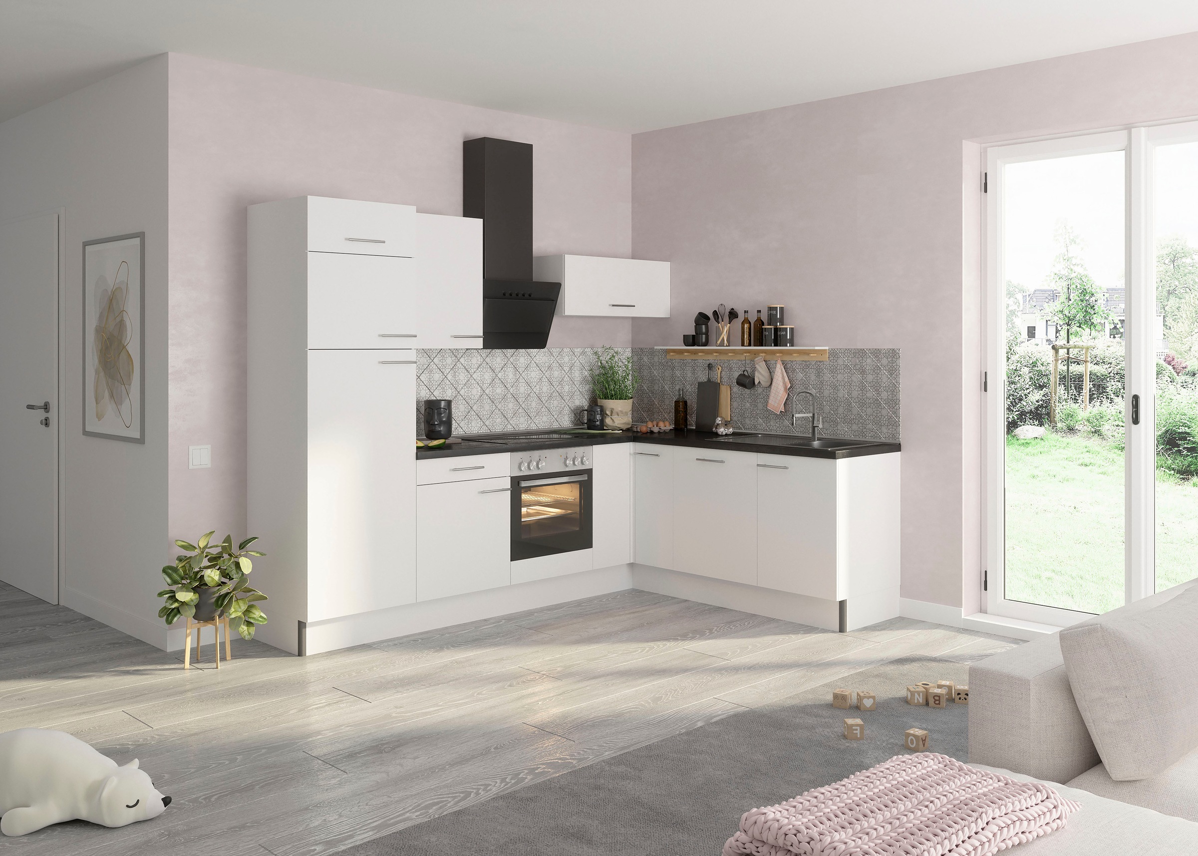 OPTIFIT Küche "Klara" 270 x 200 cm breit, wahlweise mit E-Geräten