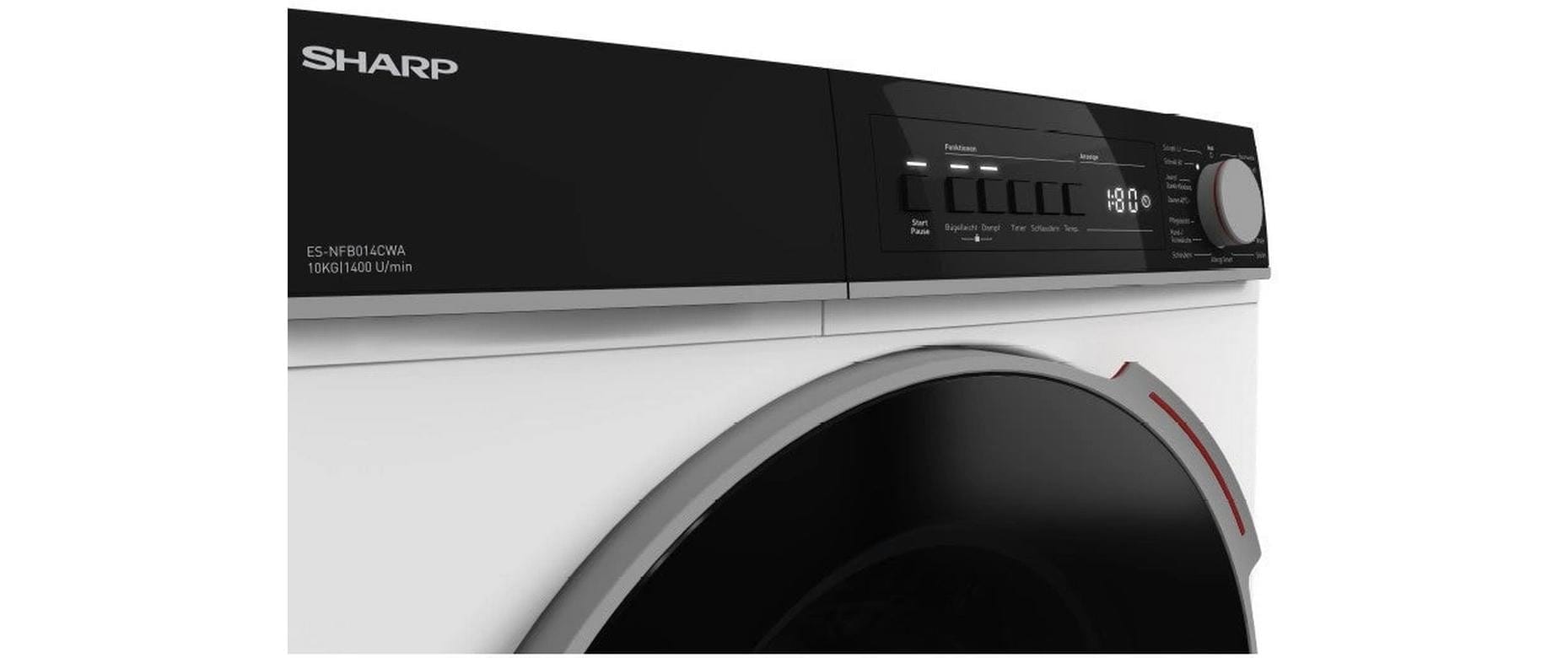 Sharp Waschmaschine »ES-NFB014CWA-DE Links/Rechts«, ES-NFB014CWA-DE Links/Rechts, 1400 U/min