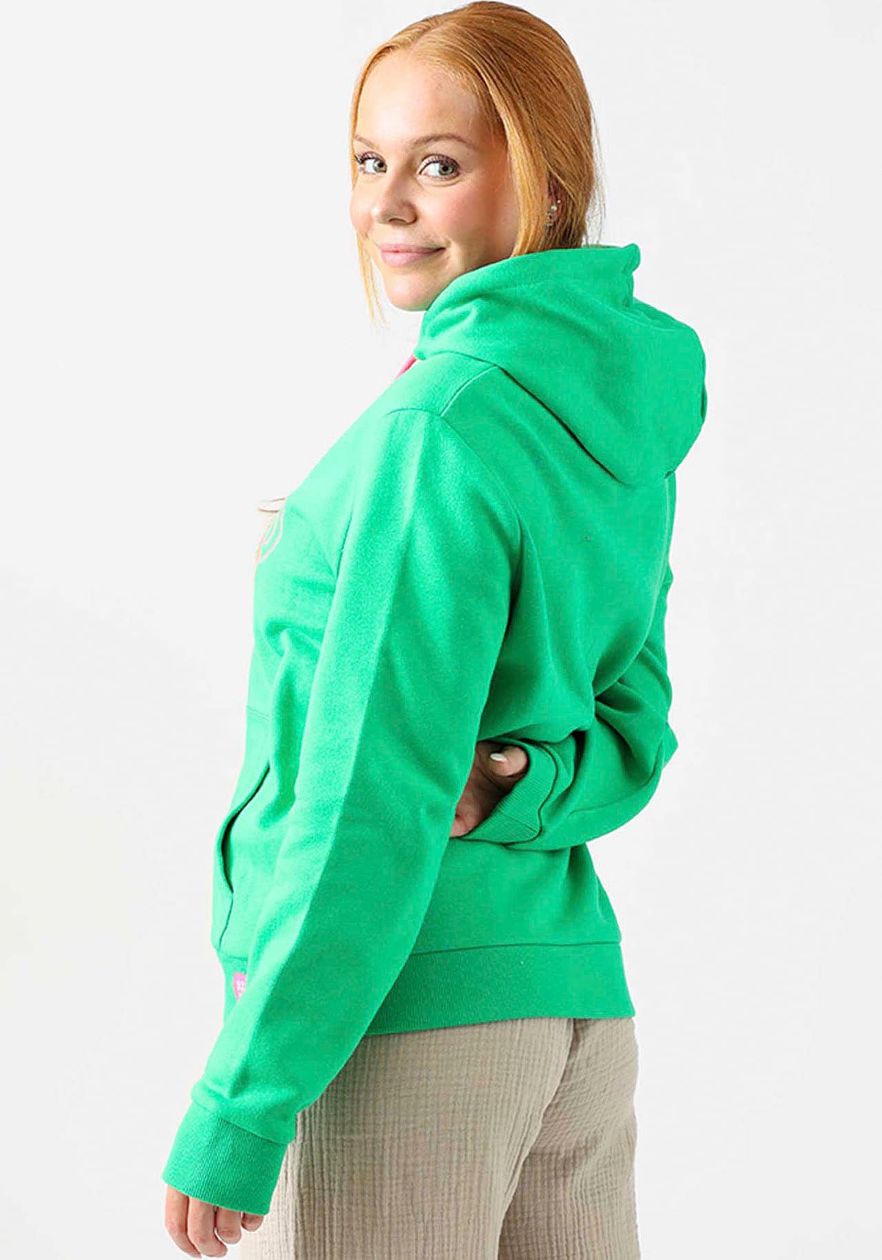 Zwillingsherz Kapuzensweatshirt, Langarm, Kapuze, Kordelzug, Kängurutasche