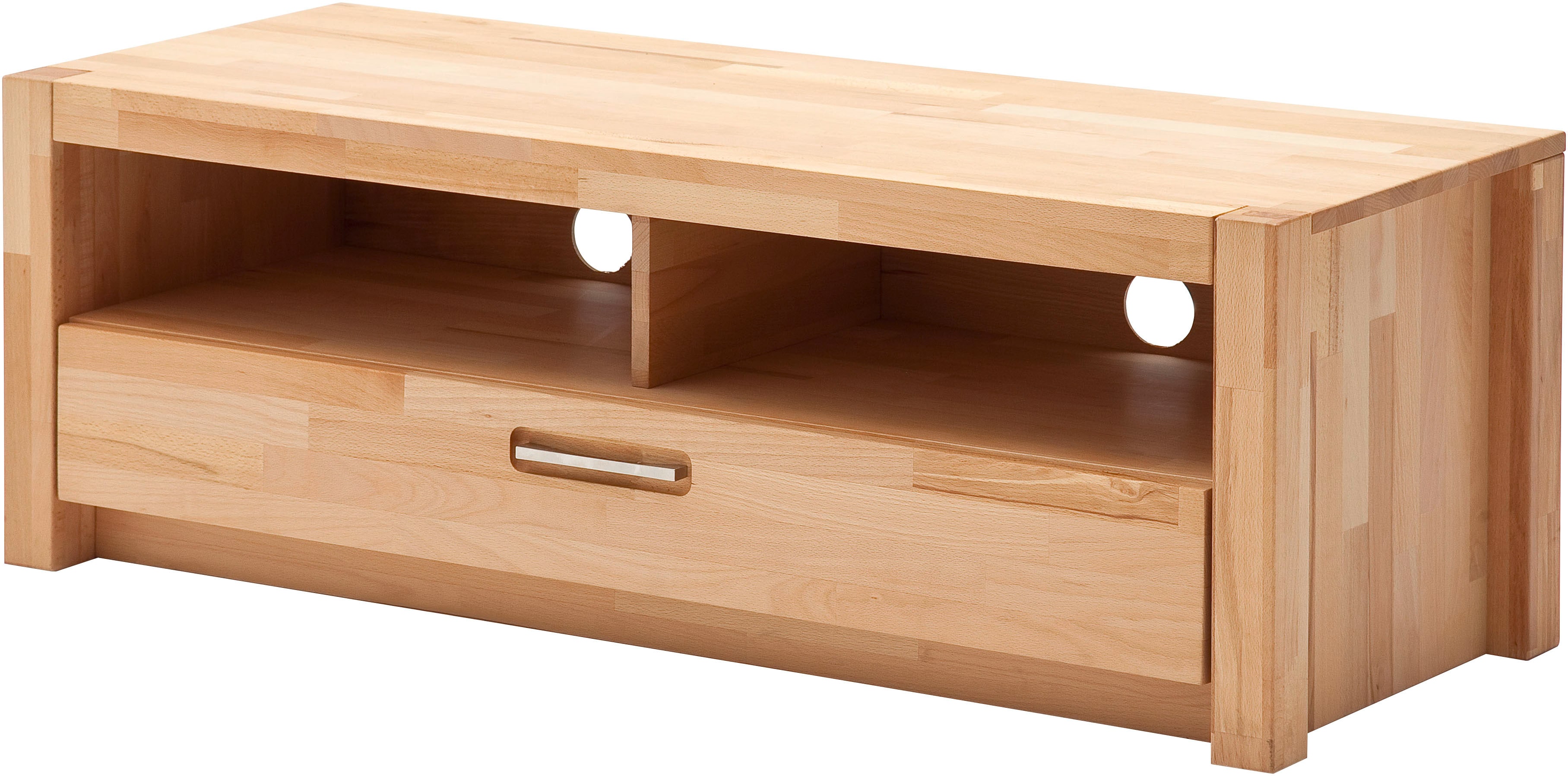 MCA living Lowboard »Fenja TV-Element, Kommode,TV-Möbel,Breite 125 cm« Set, 1 Stück, 1 Stk. tlg. Massivholz, 1 Schubkasten, 2 offene Fächer, maximale TV-Grösse 50 Zoll