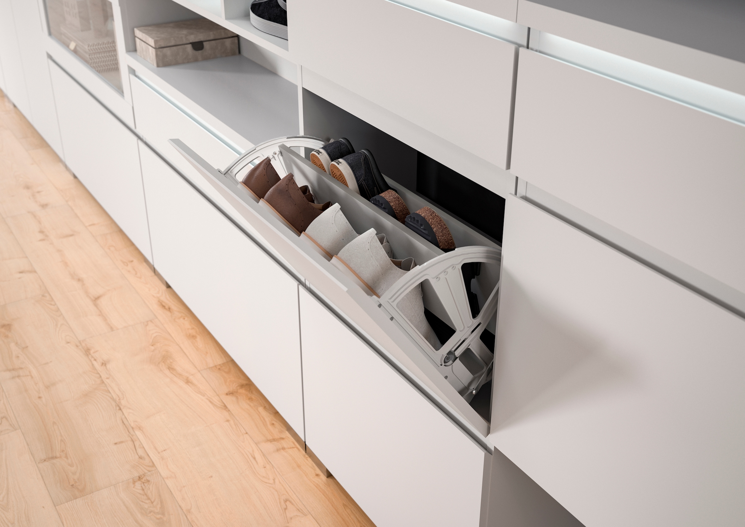INOSIGN Schuhschrank »Skoskap, Tiefe 27cm, 2 Klappen mt Schuhwalze, 1 Schubkasten, 1 Tür«, Platz für 6 Schuhpaare, Schuhkipper, Schuhkommode, Schuhregal, Kommode