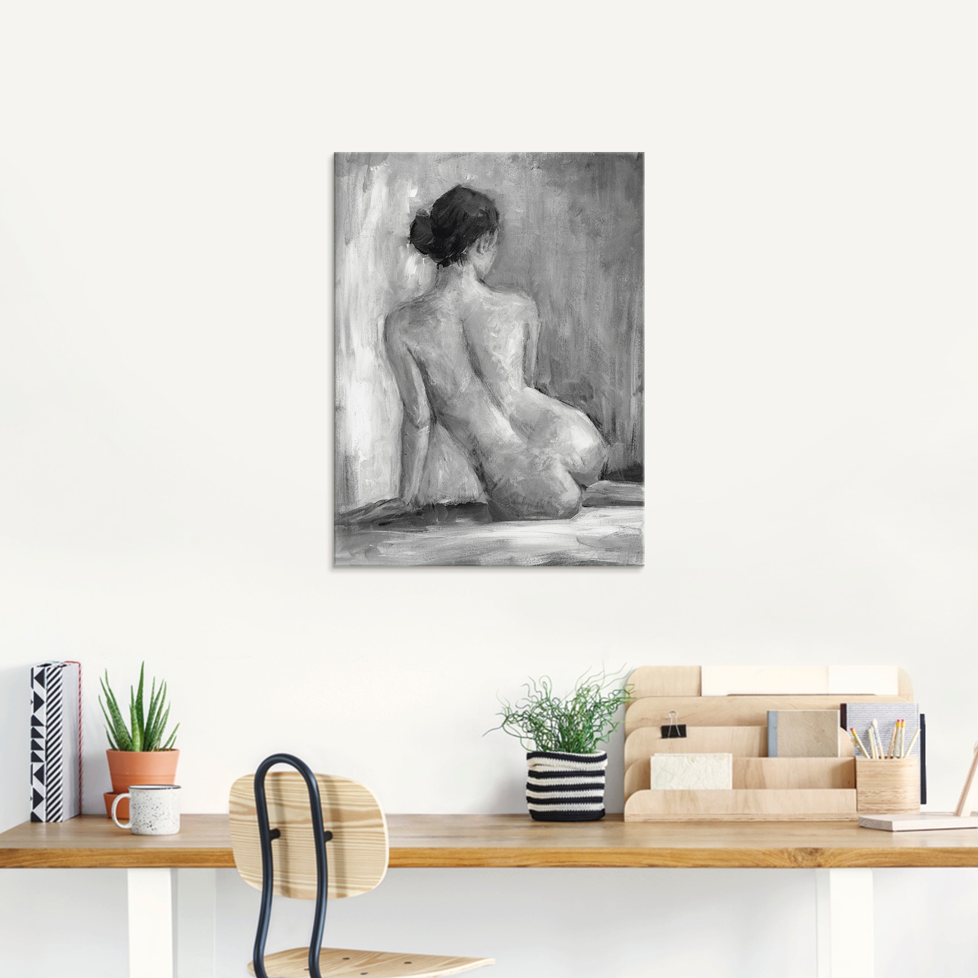 Artland Glasbild "Figur in schwarz & weiß I" Frau 1 Stk. tlg. in verschiedenen Größen