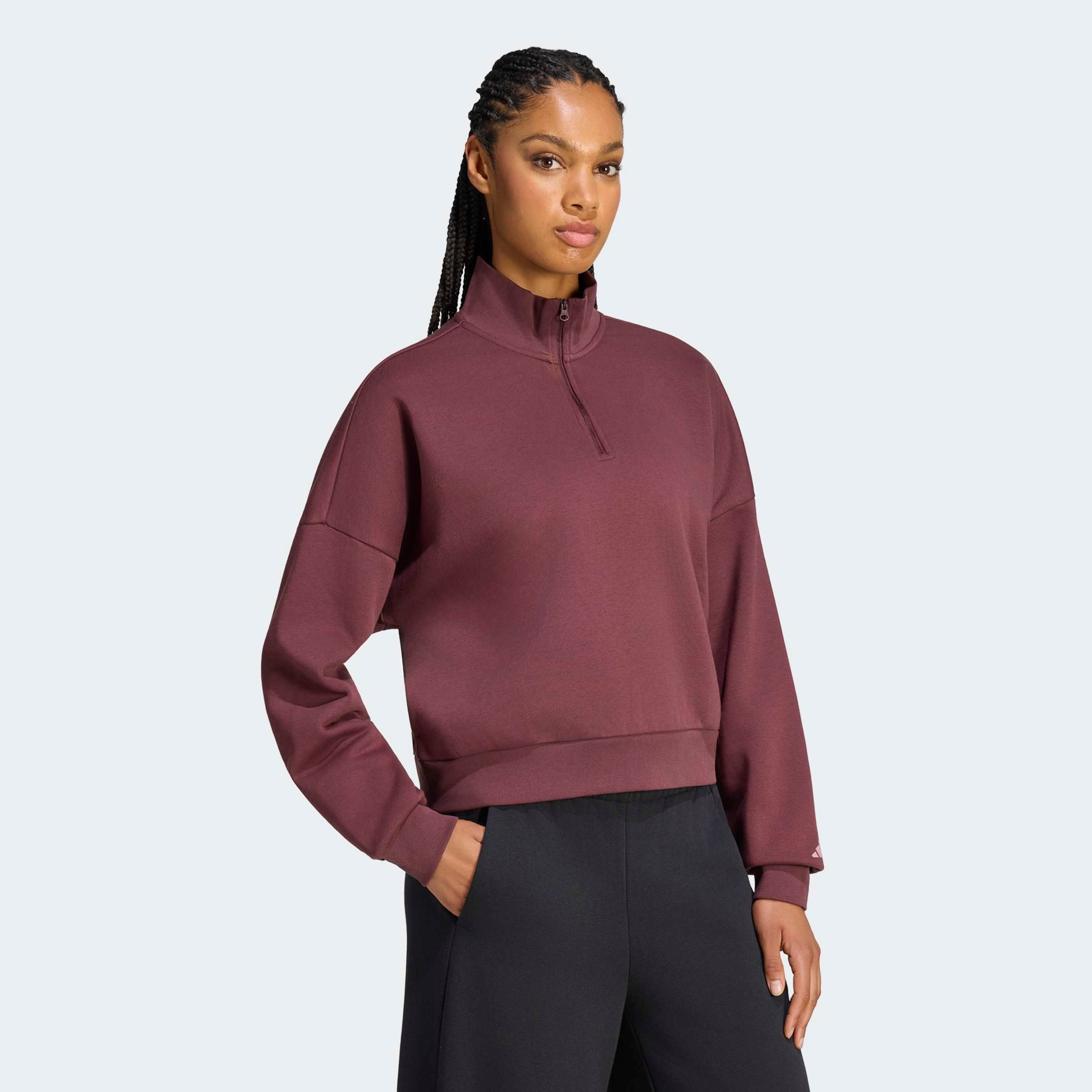 adidas Sportswear Sweatshirt "3-STREIFEN STUDIO FLEECE, REISSVERSCHLUSS BIS ZUR BRUST"