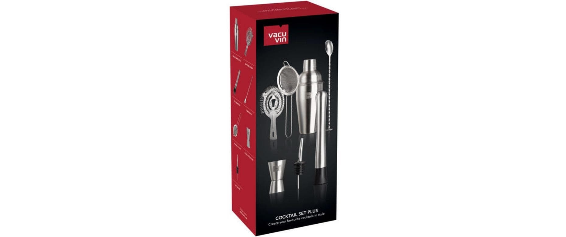 VACUVIN Cocktail Shaker »Cocktail Set 7-teilig 550 l, Silberfarben«, (7 tlg.)