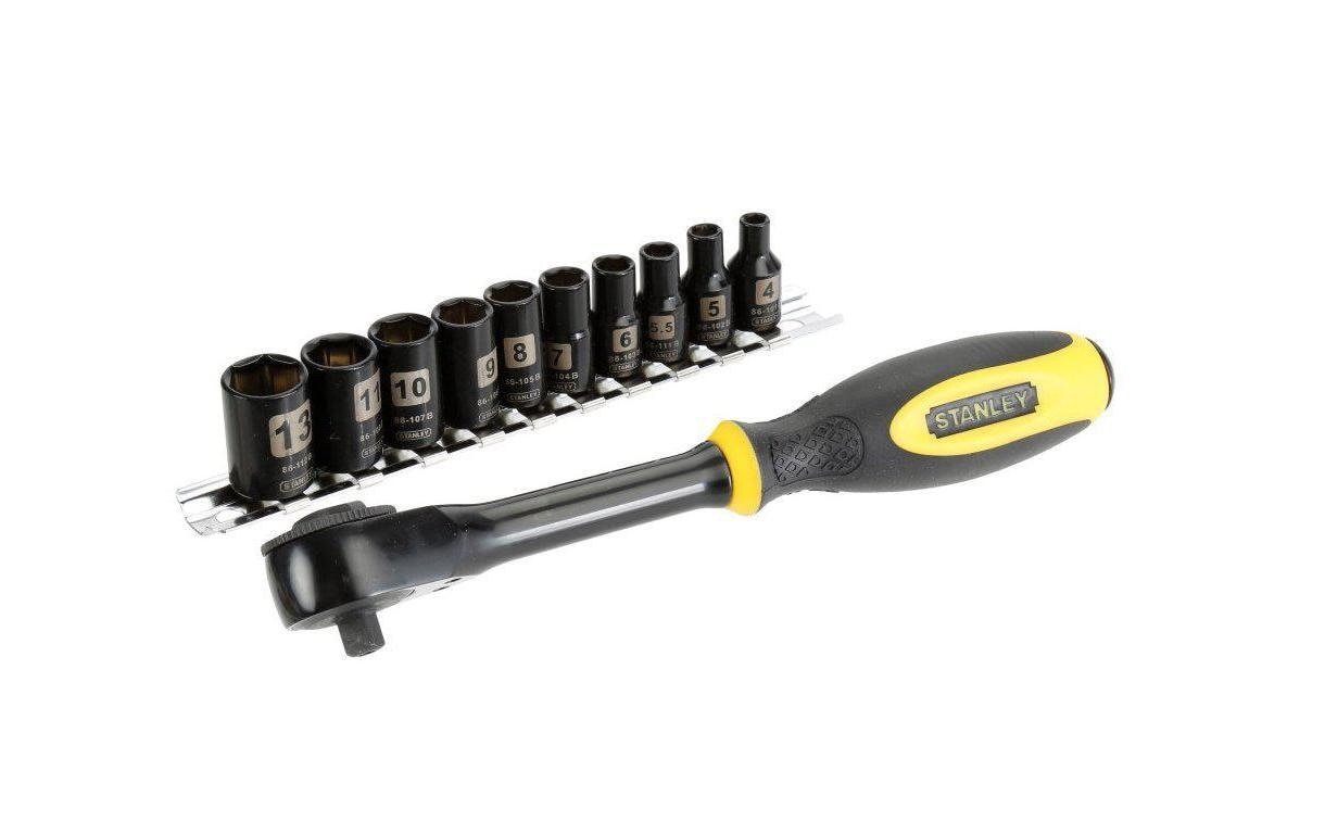 Felo Werkzeugsatz R-GO M-Tec 1/4' – Mit ERGONIC Ratsche, Steckschlüsseln & Adaptern, 10-tlg.