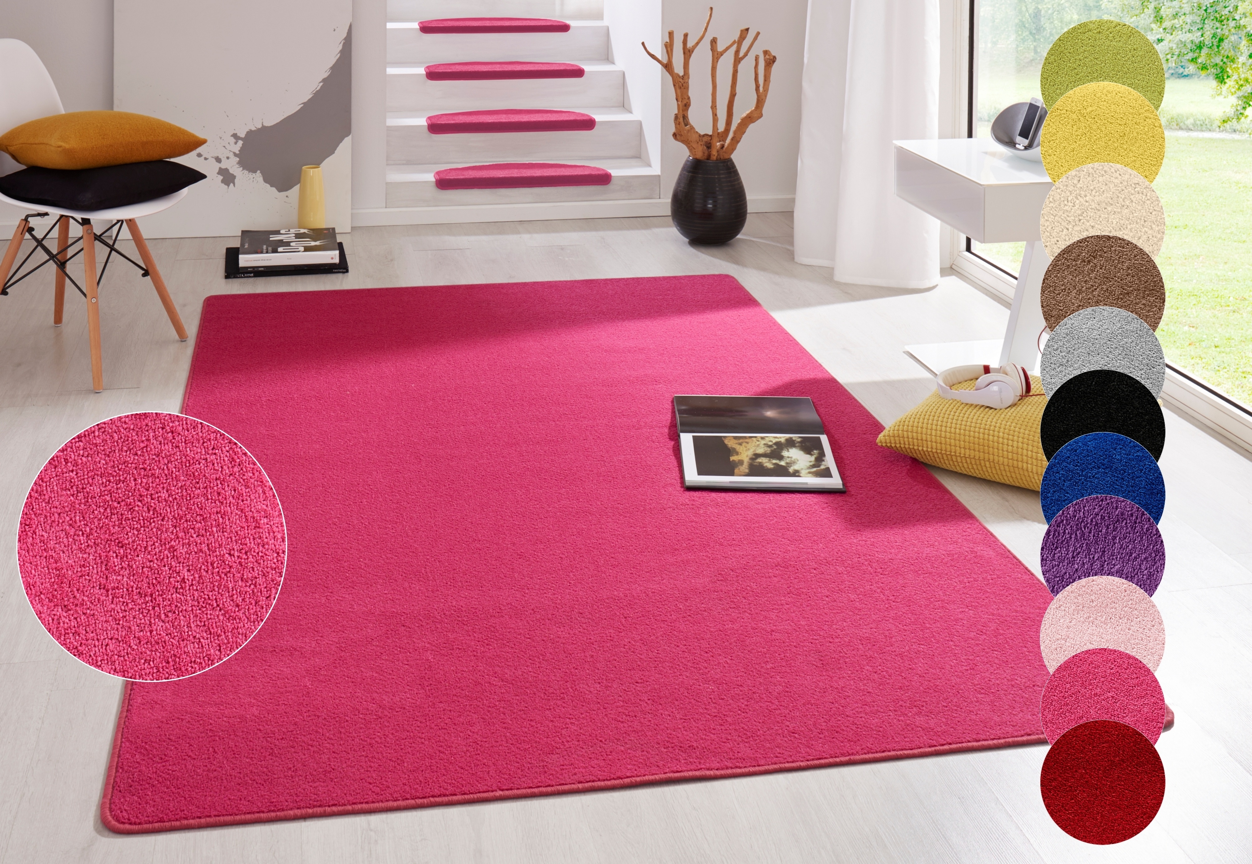 HANSE Home Teppich »Fancy« rechteckig 7 mm Höhe Kurzflor, Läufer, uni, gekettelt, Wohnzimmer, Schlafzimmer, Esszimmer