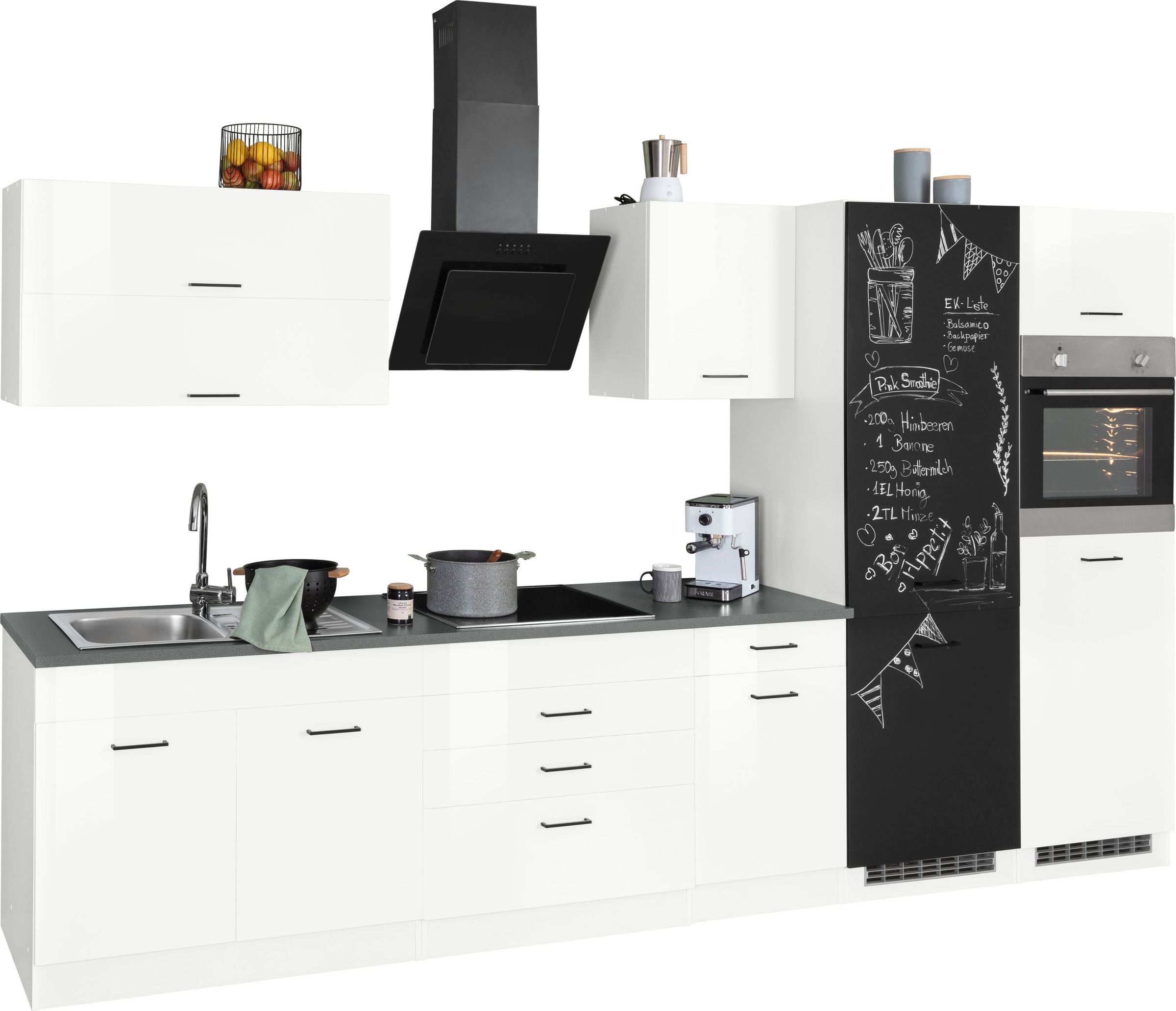KOCHSTATION Küchenzeile "KS-Trier" ohne E-Geräte, Breite 350 cm