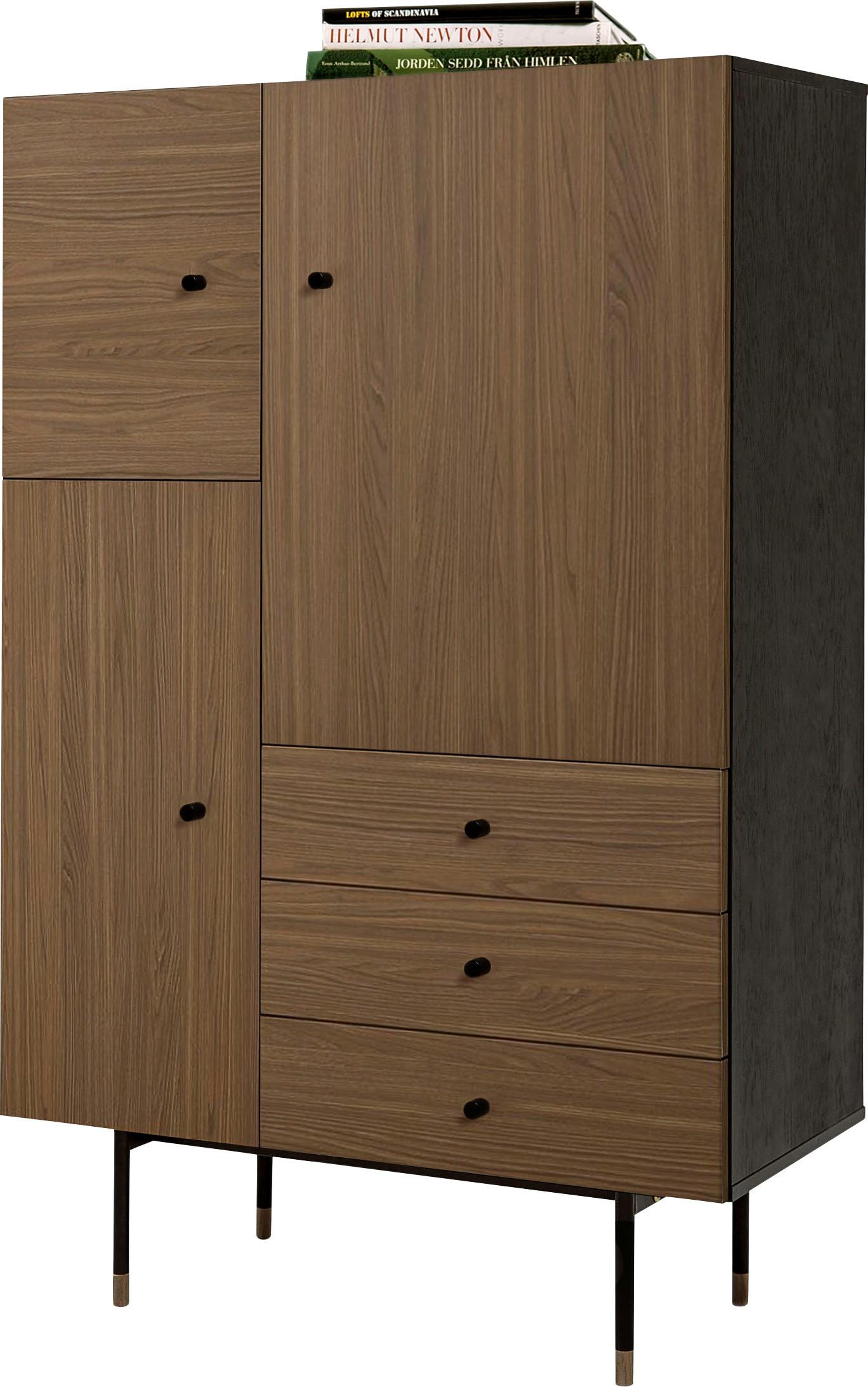Woodman Highboard »Jugend Kommode«, Stauraumschrank mit Holzfurnier aus Eiche, Breite 90 cm, FSC®