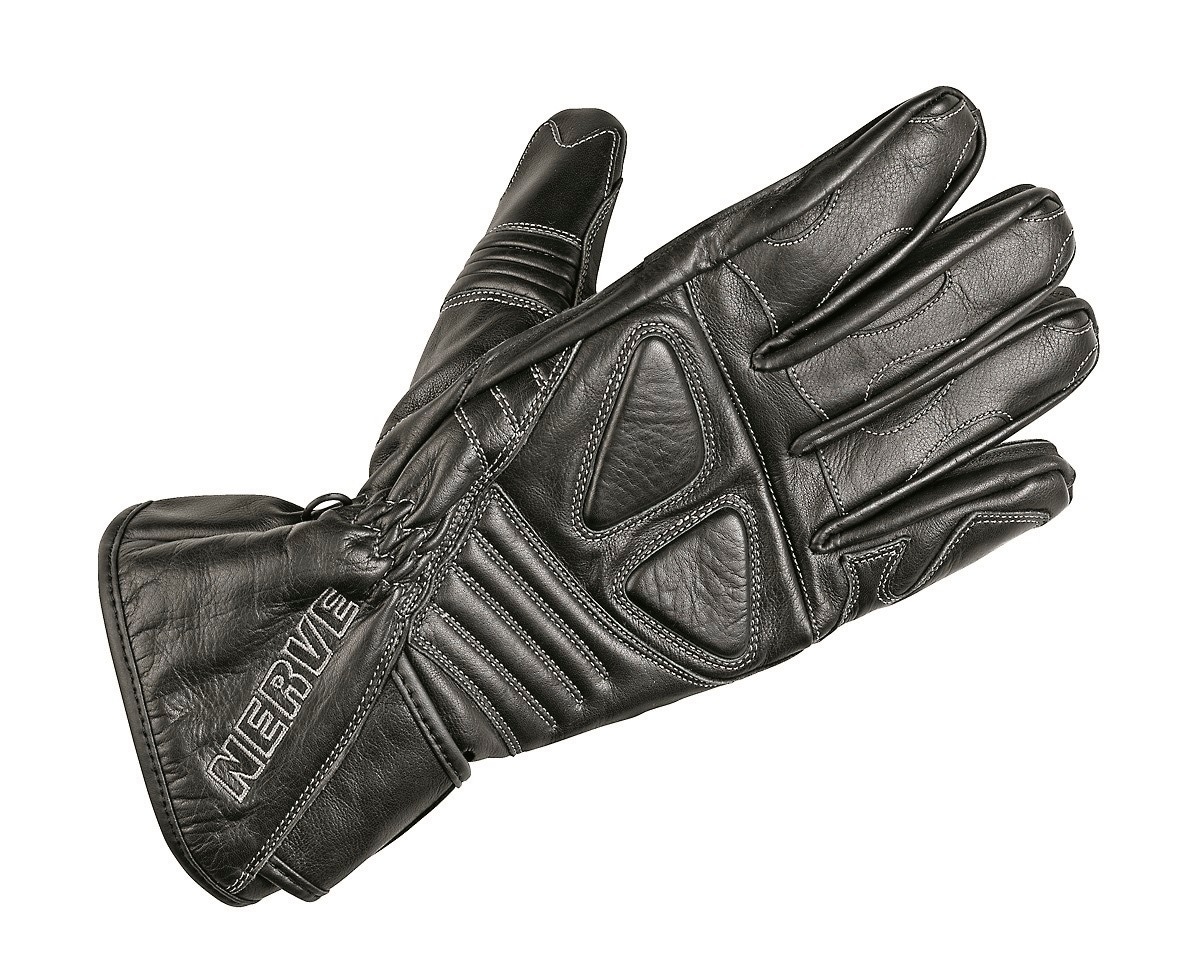 NERVE Motorradhandschuhe »Dark Leather«, Polsterung über den Fingerknöcheln