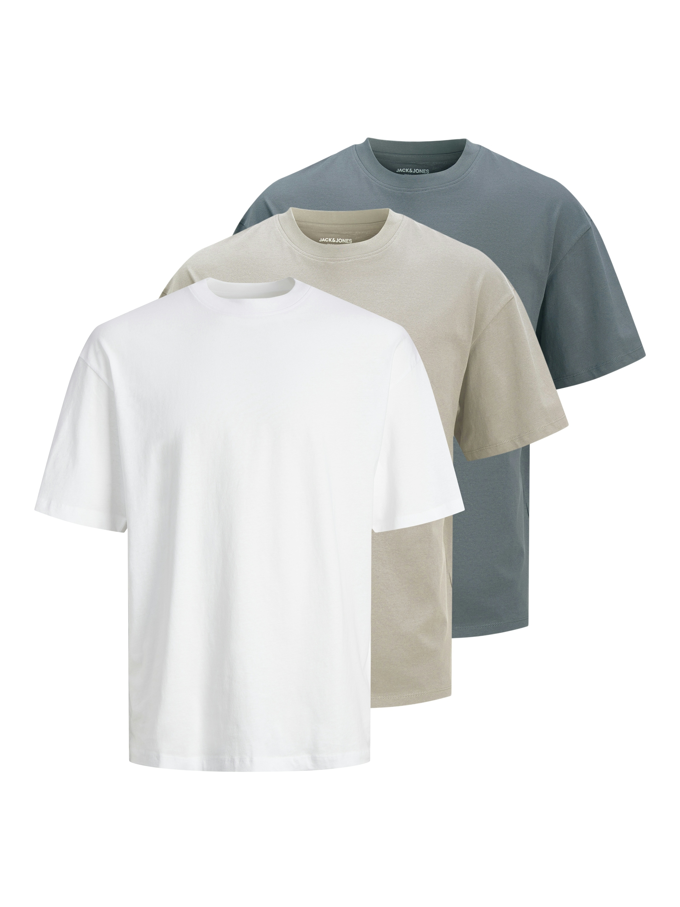 Jack & Jones Kurzarmshirt »JJHUGO LOOSE TEE SS CREW NECK 3PK MP«